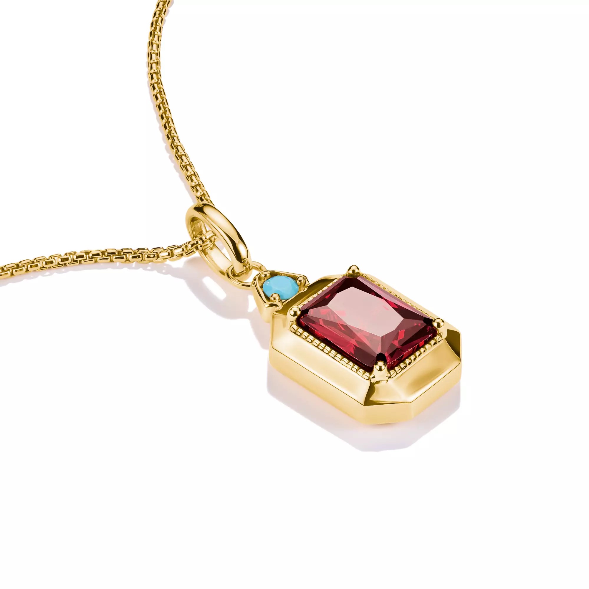 Thomas Sabo ELYNDRA Anhänger - 750/- Gold auf Silber & Glas-Keramik Stein & Zirkonia - Rot – Ansicht 2