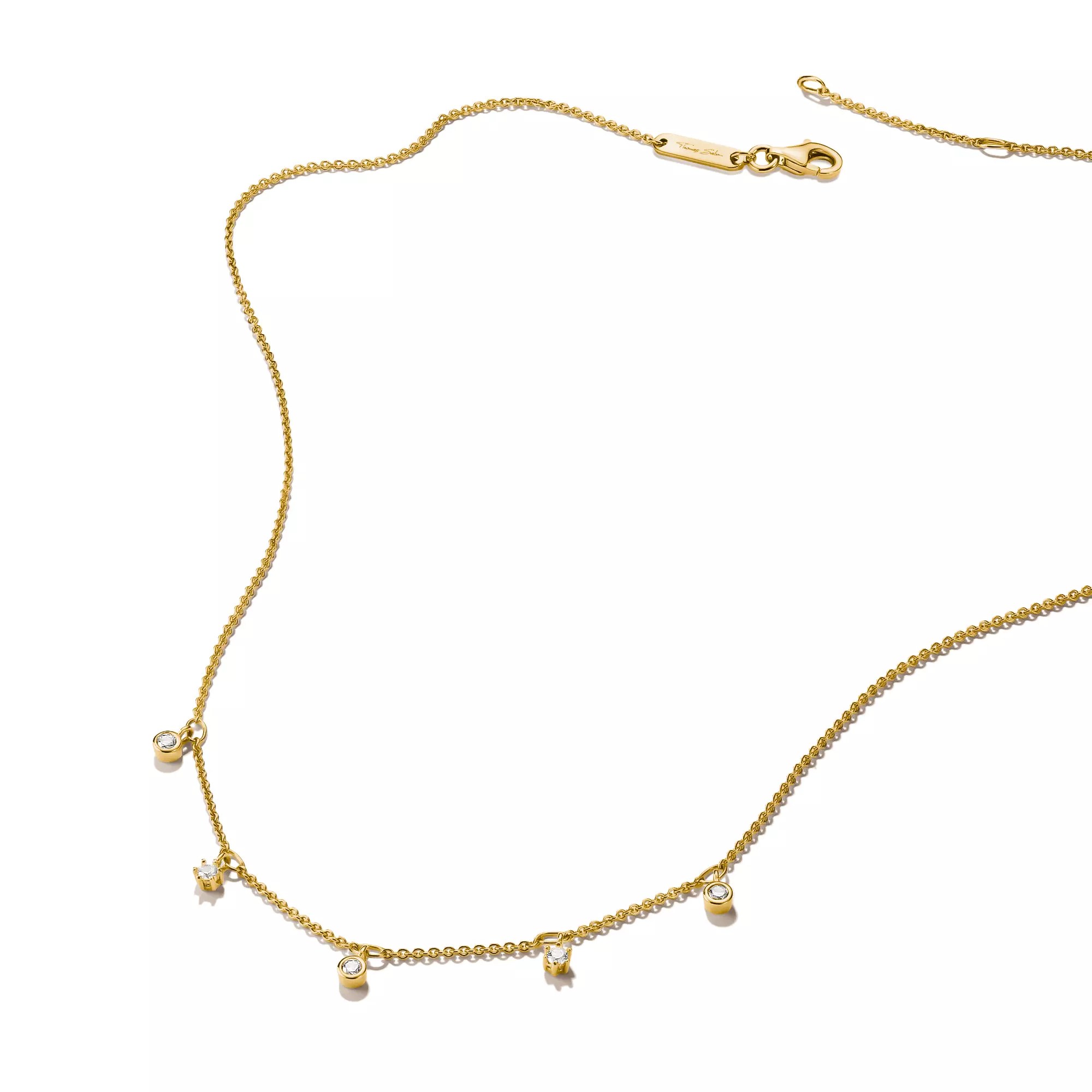 Thomas Sabo Kette mit weißem Zirkonia – vergoldet – 45 cm – Ansicht 2