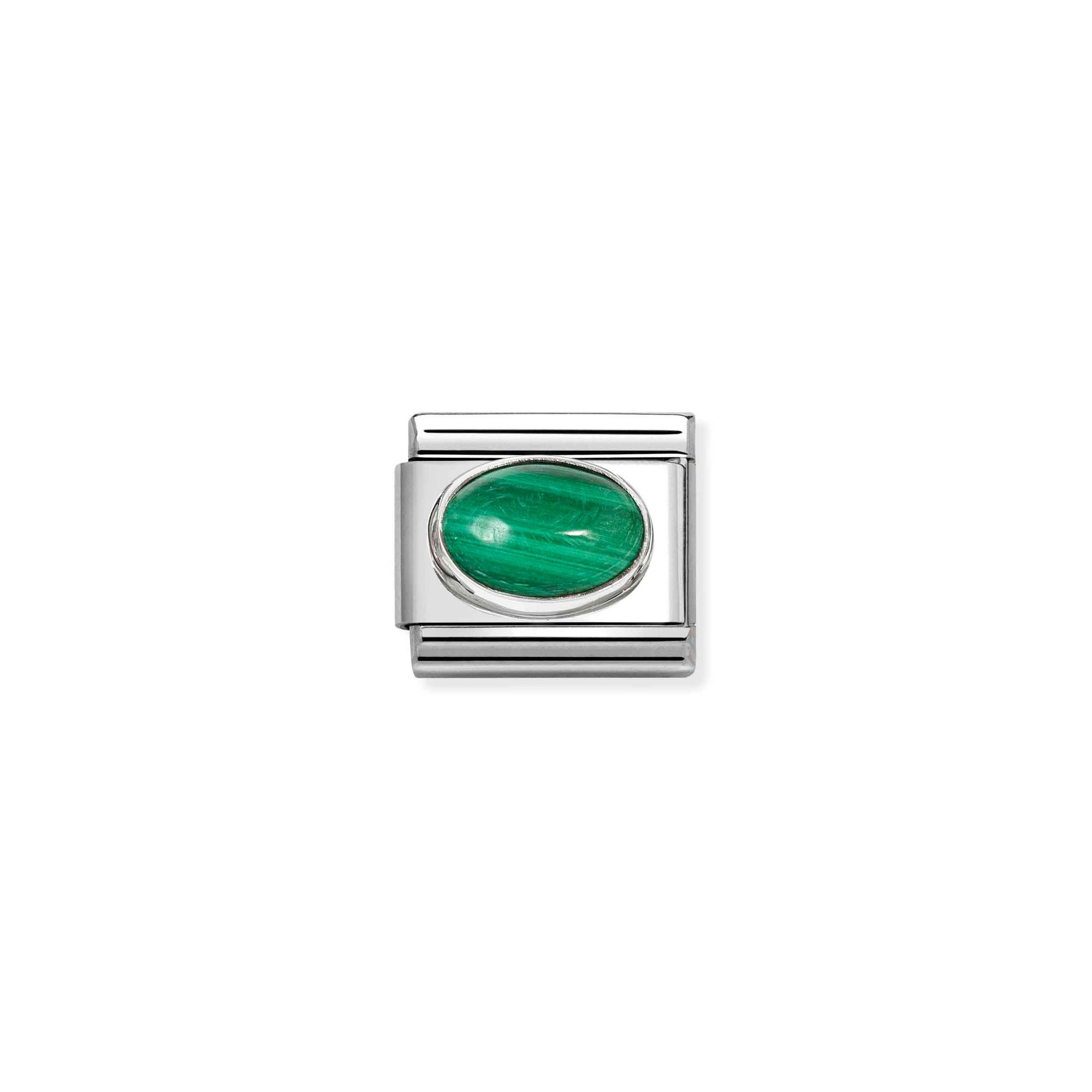 Nomination CLASSIC Element - Edelstein in Sterling Silber - Fassung - Malachit – Ansicht 2