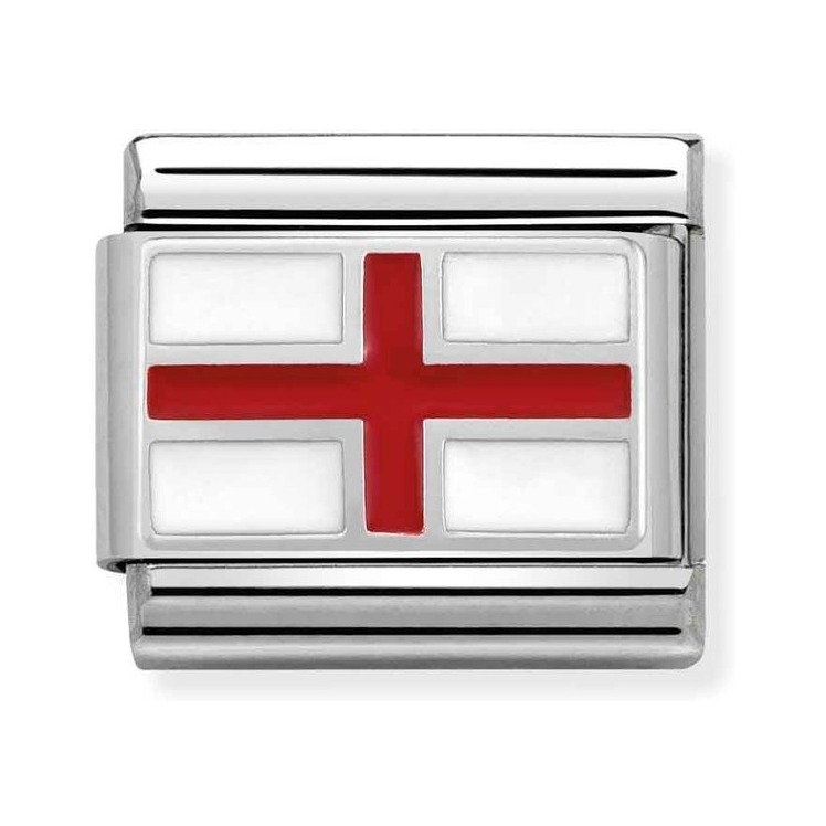 Nomination Composable Classic Charm Flagge England - Edelstahl, Silber 925, Emaille