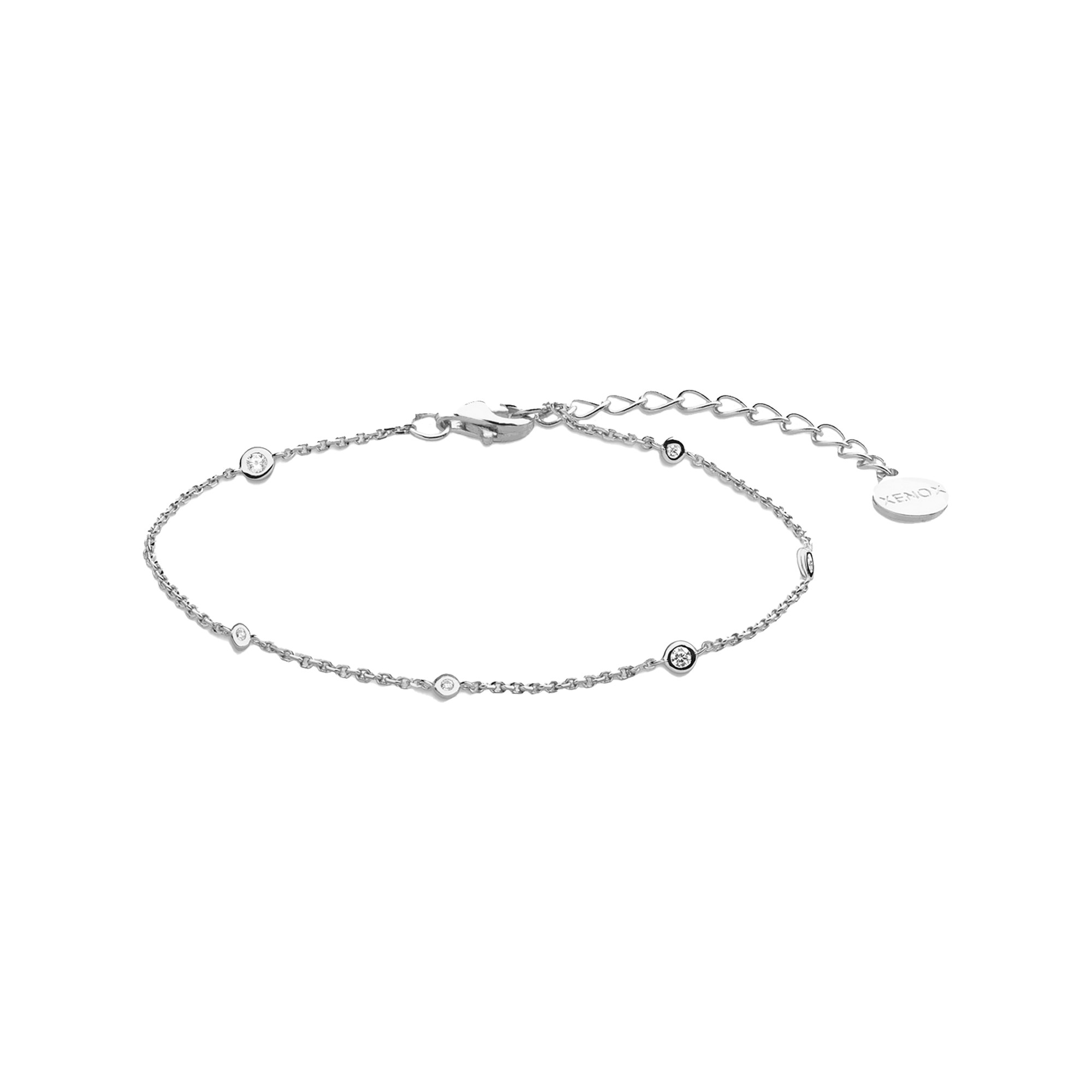 XENOX Sterling Silber Armband XS3831 - 15-18,5 cm - ZARGE SILBER - Karreekette – Ansicht 2