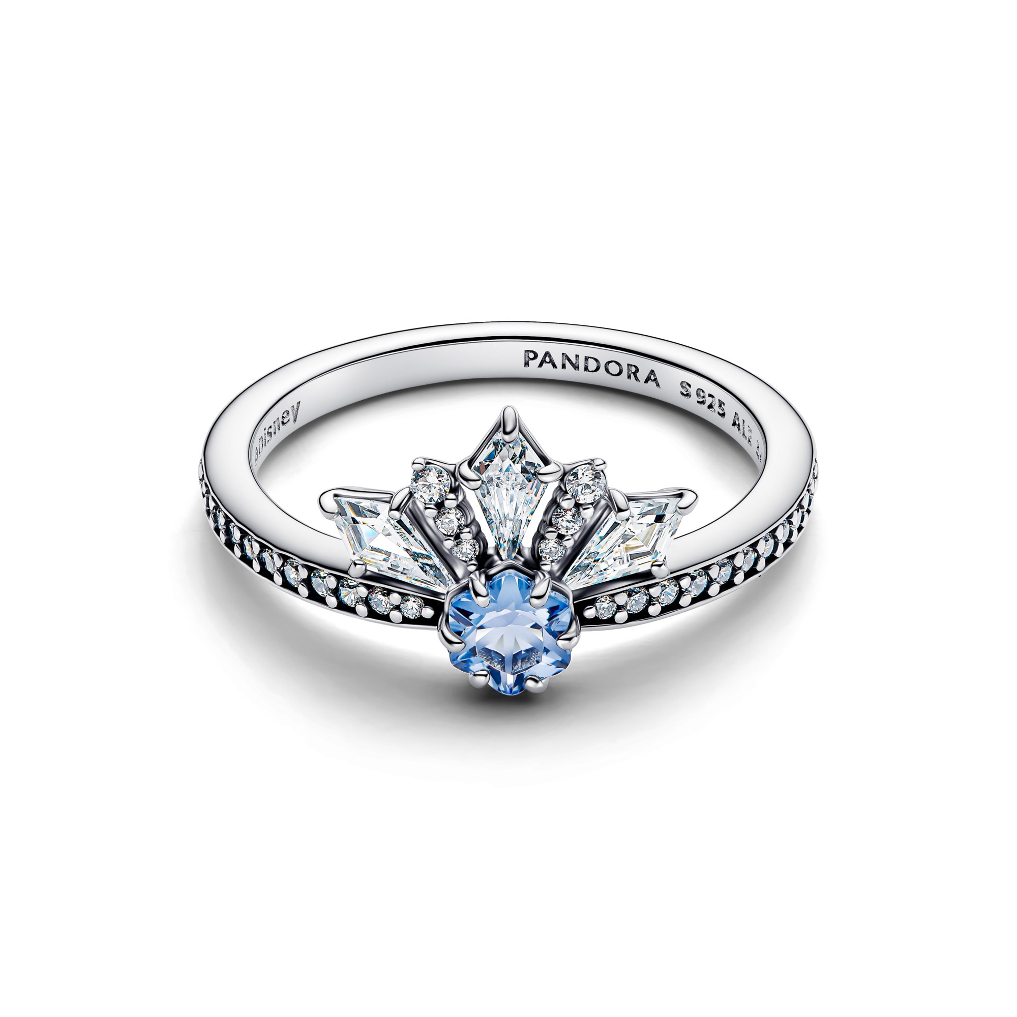 Pandora Disney Die Eiskönigin Elsa Diadem-Ring - Sterling Silber - Steinmix Blau – Ansicht 2
