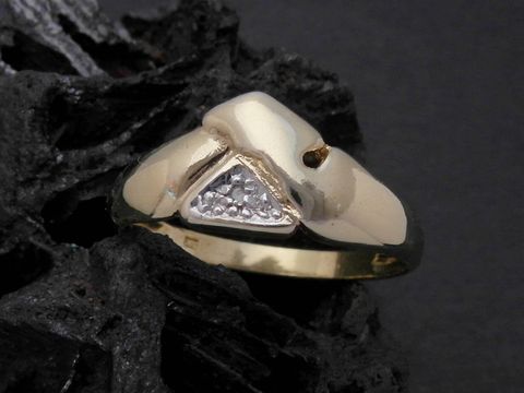 Gold Ring designorientiert Gold 333 bicolor mit Diamant im modernen Stil, Hersteller Juwelier Harnisch, Größe 57 bis Größe 58/18,5.