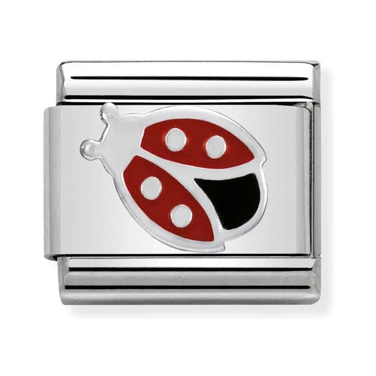 Nomination Composable Classic Charm Marienkäfer rot - Edelstahl, Silber 925, Emaille