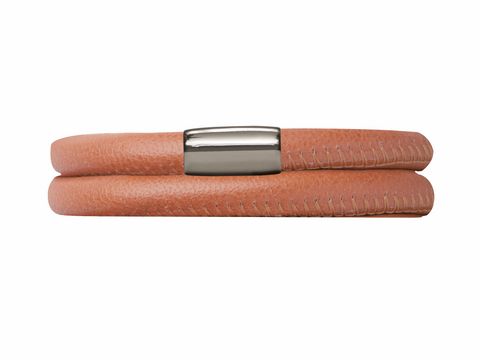Endless Lederarmband in Coral Double, zweifach gewickelt mit Edelstahl Silberverschluss. Hersteller: Endless. Länge 38 cm. Stylisches Accessoire für modebewusste Frauen.