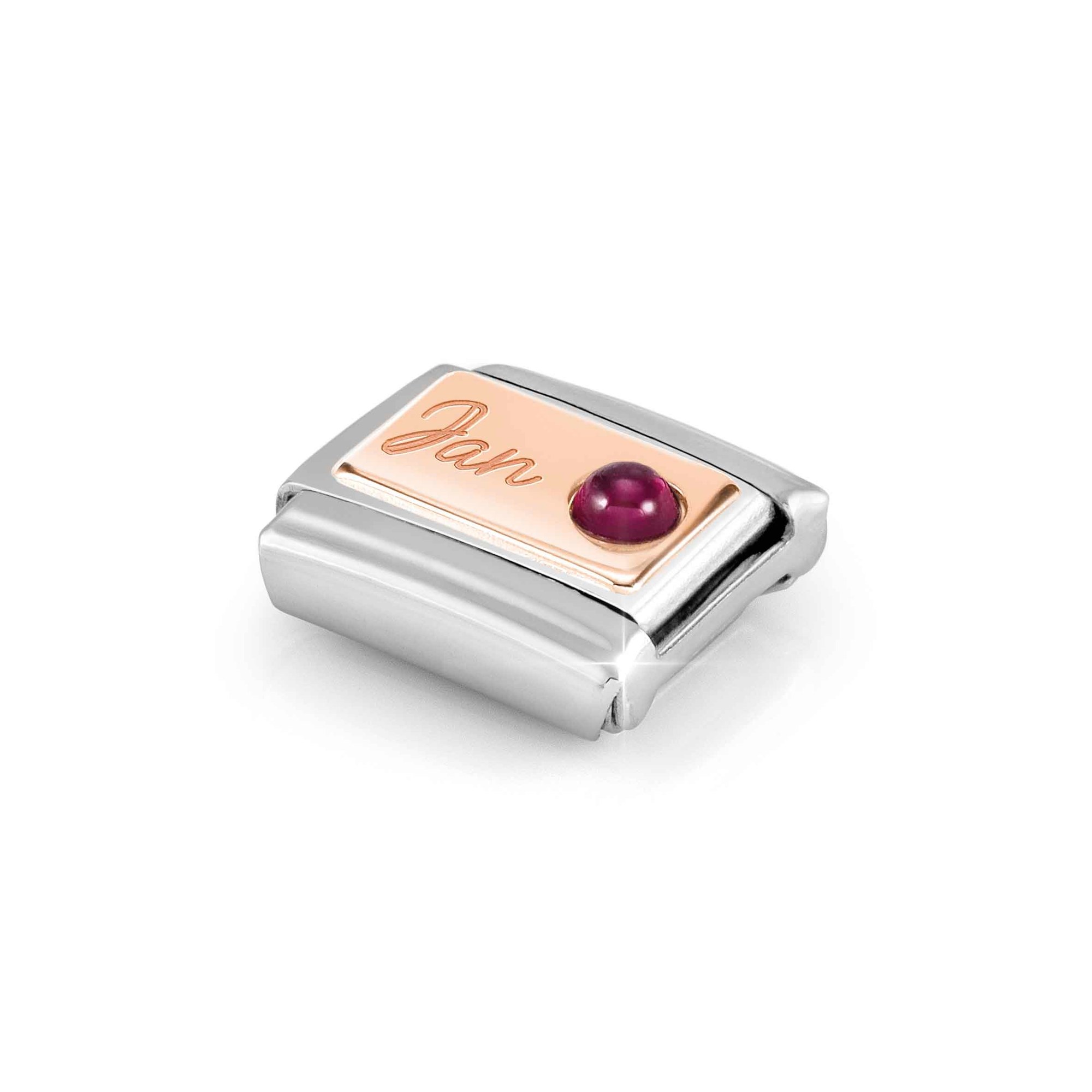 Nomination Composable Classic Charm Monatsstein Januar Granat - Edelstahl, Gold 375 Roségold – Ansicht 4