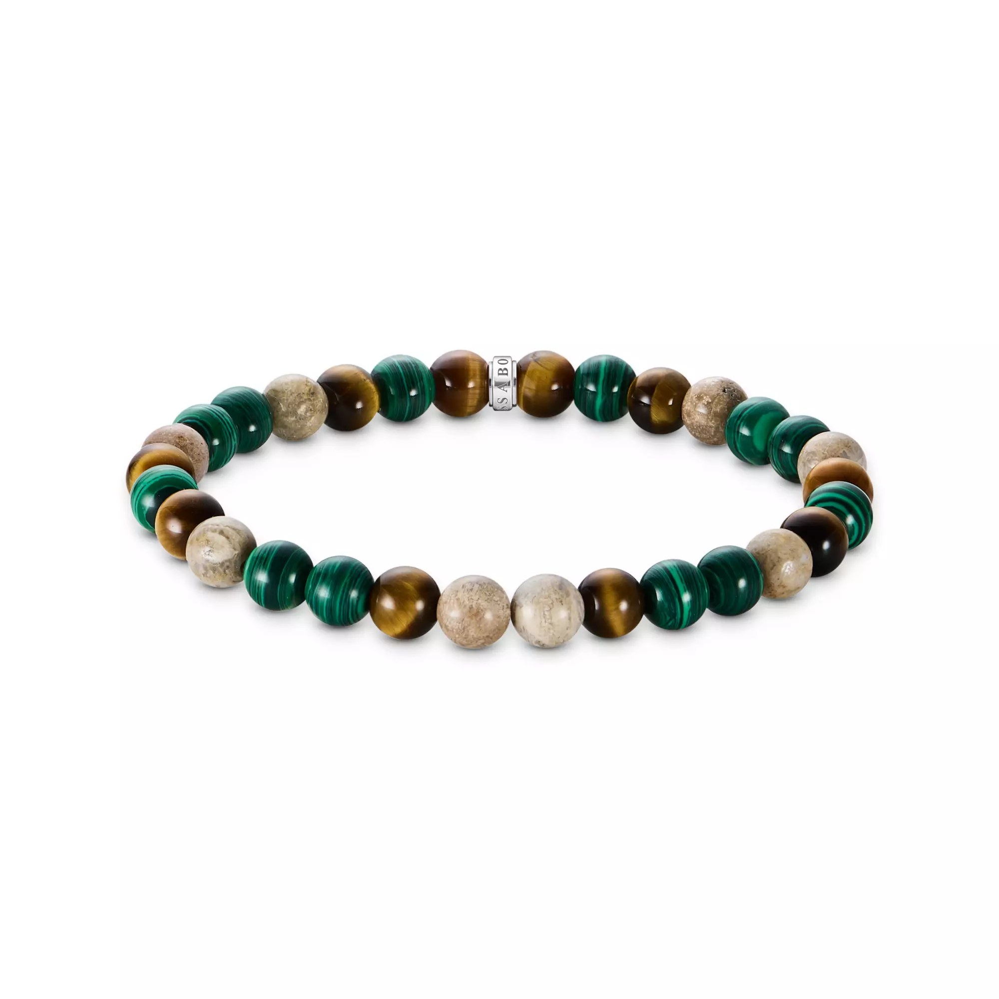 Thomas Sabo Bead-Armband in Erd- und Grüntönen 7 mm – BUNT – 17 cm – Ansicht 2