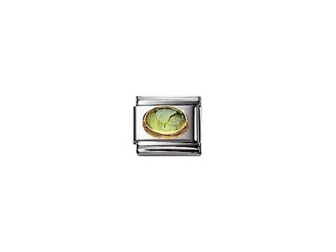 NOMINATION Classic OVAL PERIDOT Element 030504 05, Hersteller Nomination, ovaler Anhänger mit grünlichem Peridot-Edelstein in einer eleganten Fassung aus Edelstahl.