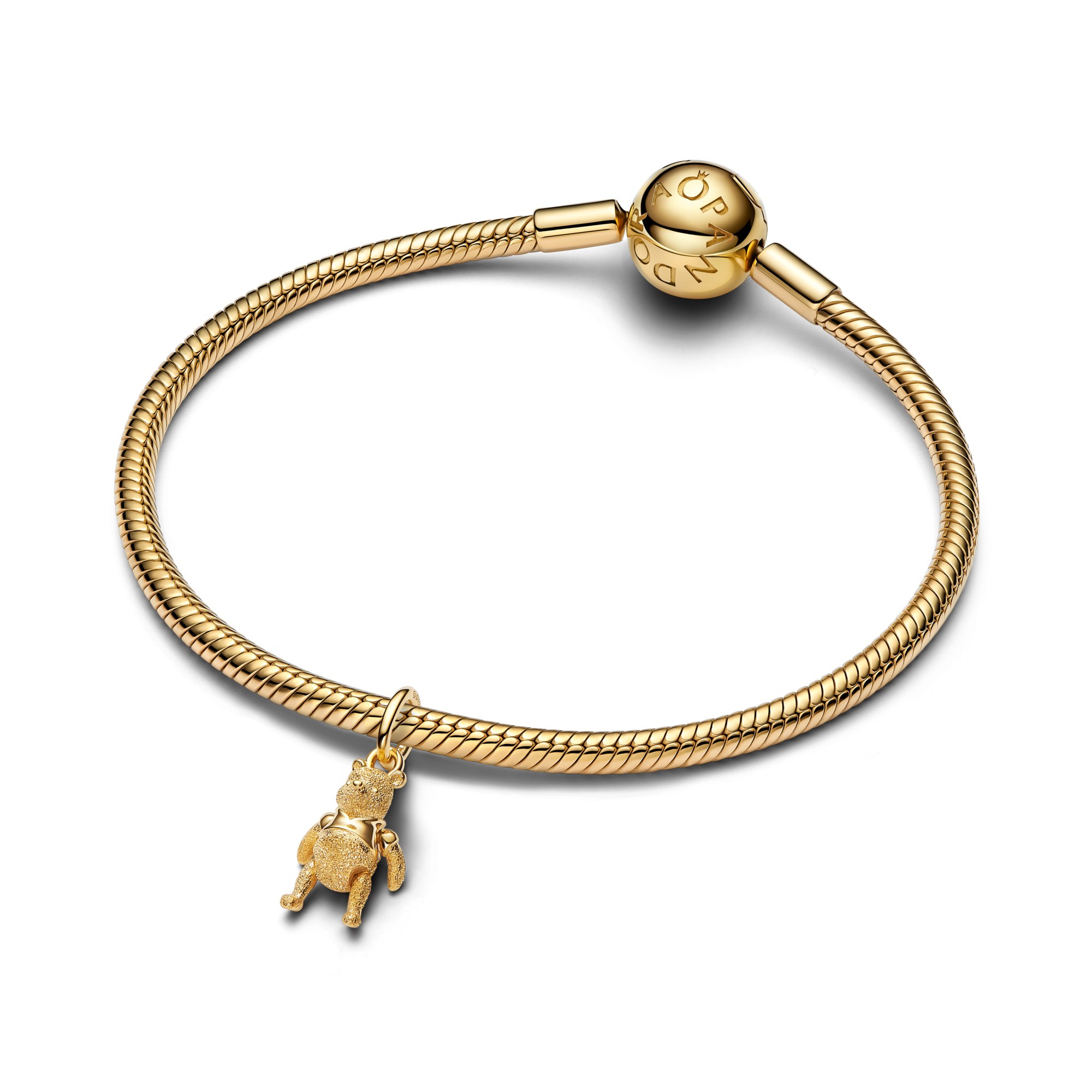 Pandora Disney - Hänge-Charm Winnie Puuh niedlich - Gelbgold Vergoldung – Ansicht 3
