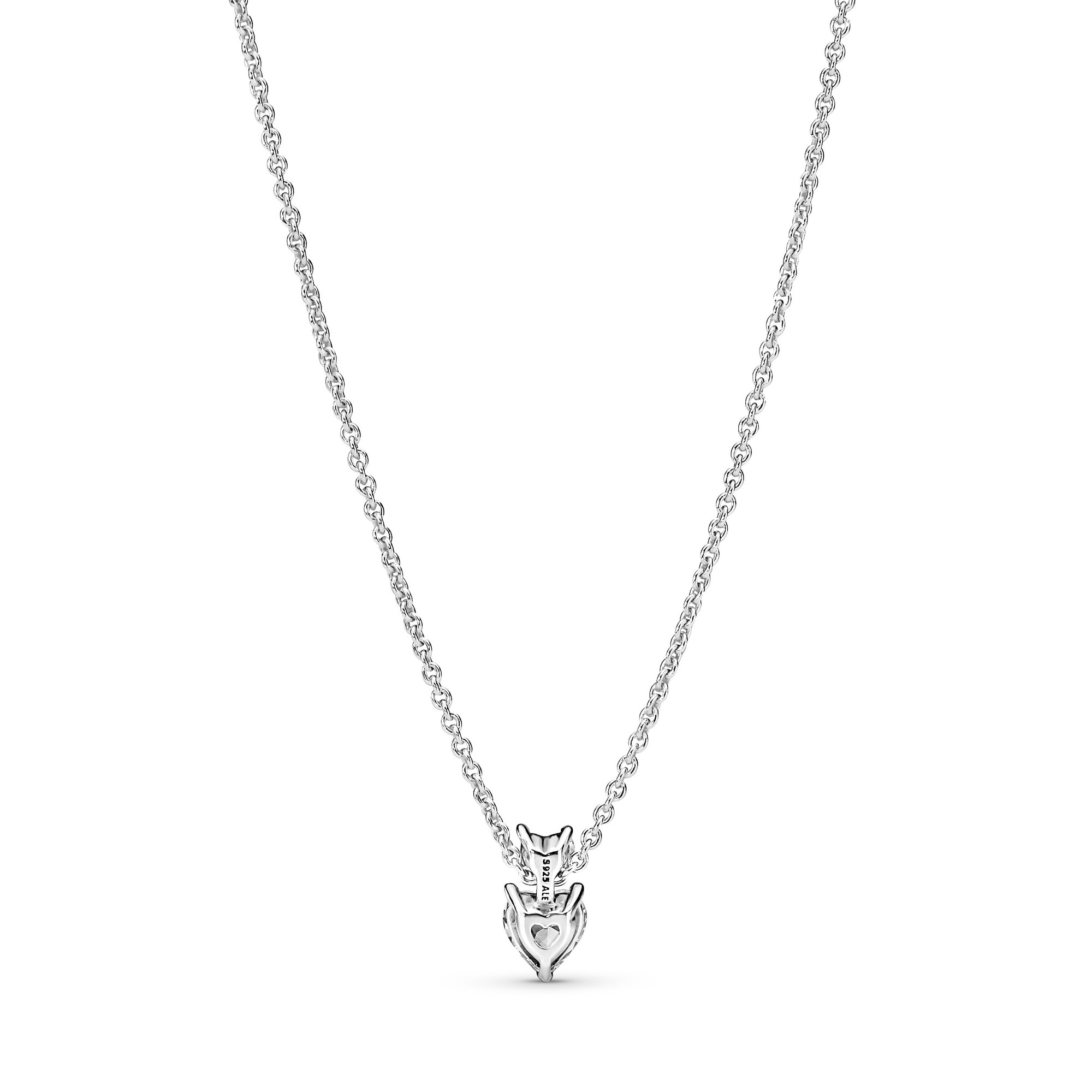 Pandora Doppelherz-Anhänger Funkelnde Collier-Halskette - Sterling Silber Zirkonia 45 cm Ansicht 2 – Ansicht 2
