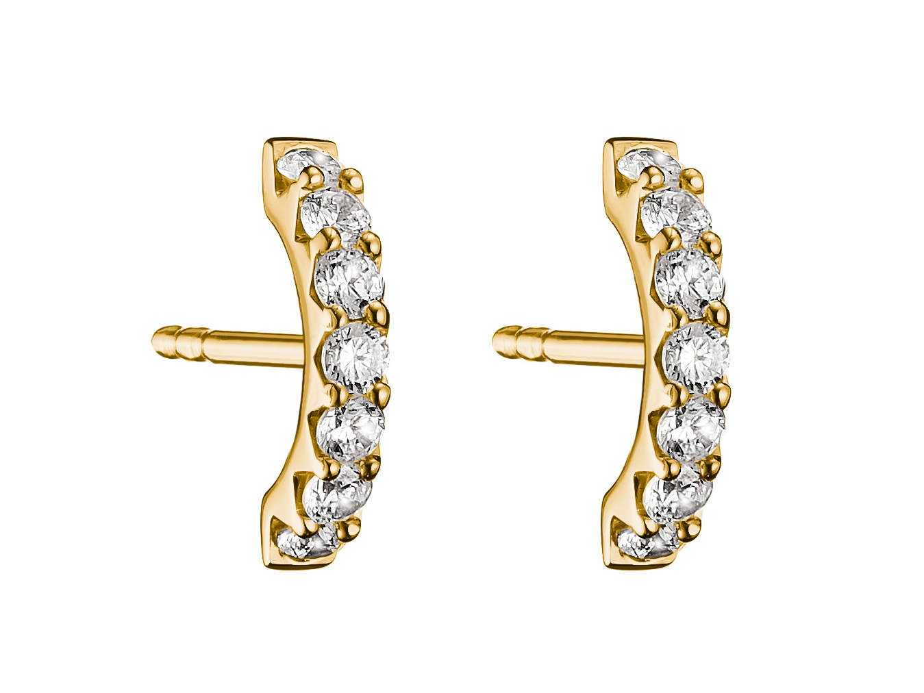 Thomas Sabo Ohrstecker mit weißem Zirkonia in vergoldeter Ausführung, 2,2 mm breit, elegante und funkelnde Gestaltung für jeden Anlass, Neuheit im Schmucksortiment.