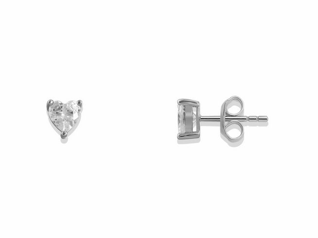 Xenox Sterling Silber Ohrringe XS3574 LOVE STORY-OS in Herzform mit funkelnden Steinen, hochwertiger Ohrschmuck für stilvolle Akzente.