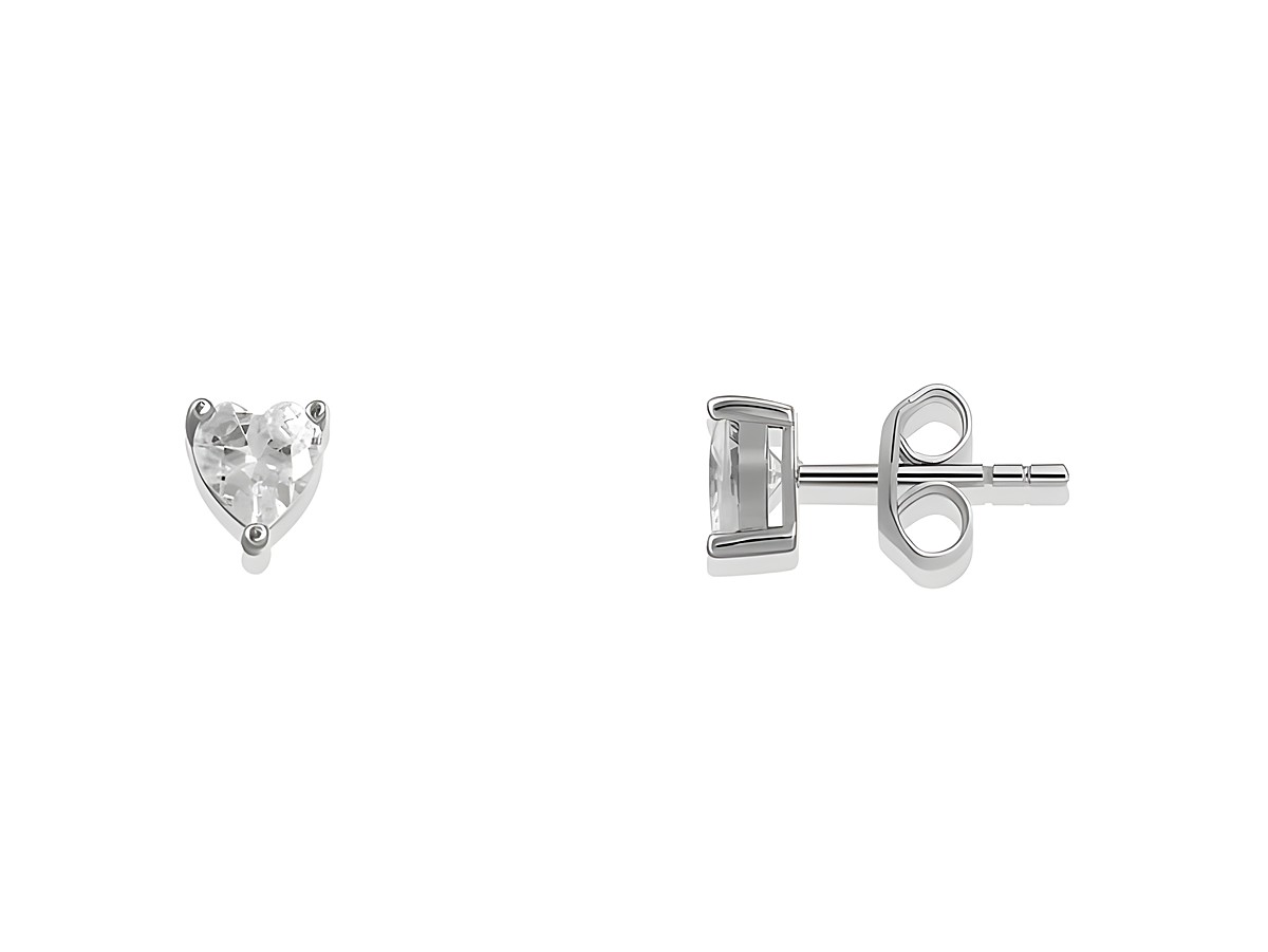 Xenox Sterling Silber Ohrringe XS3574 LOVE STORY-OS in Herzform mit funkelnden Steinen, hochwertiger Ohrschmuck für stilvolle Akzente.
