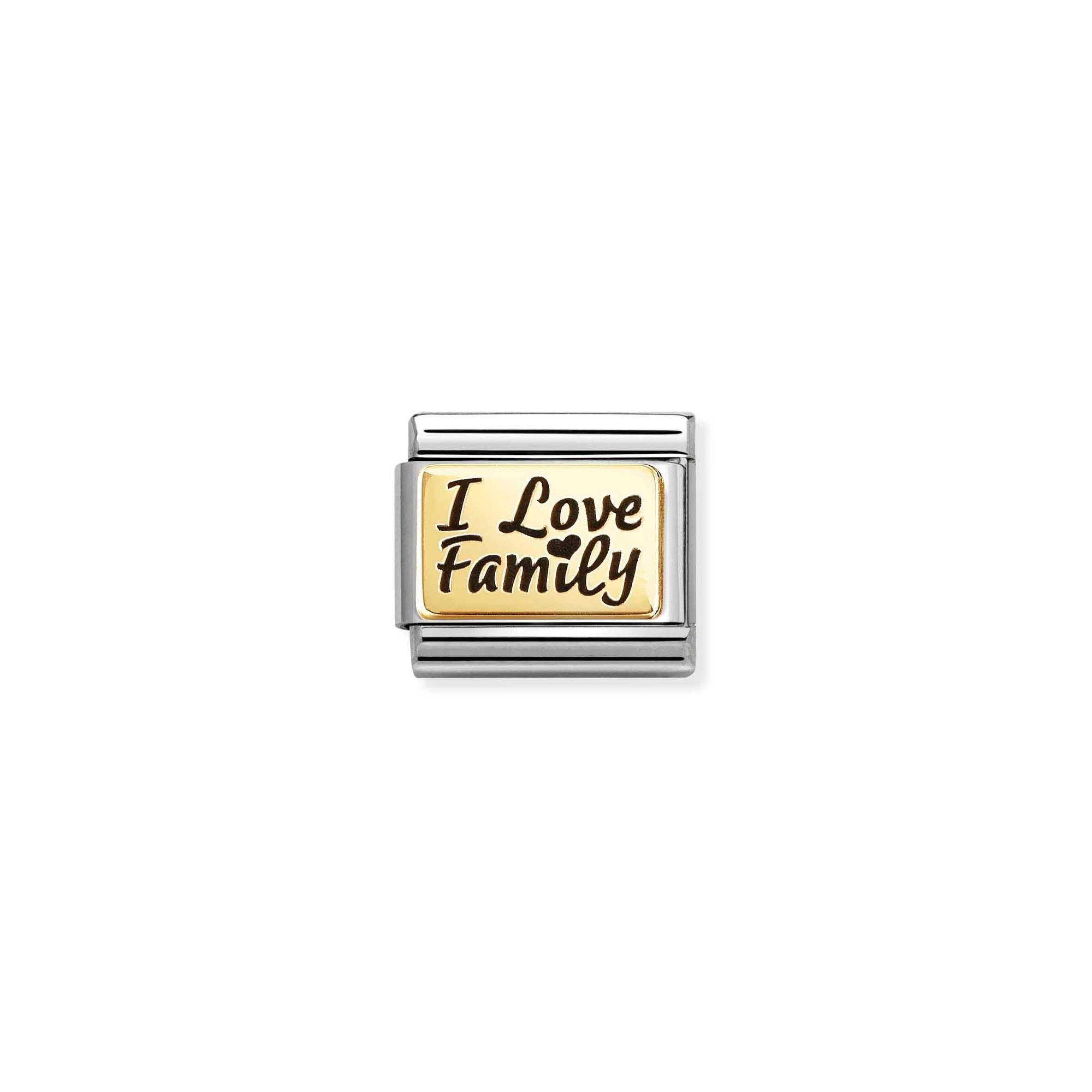 Nomination Composable Classic Charm I Love Family - Edelstahl, Gold 750 Gelbgold, Emaille – Ansicht 2