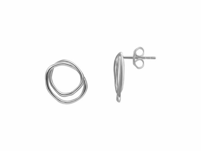 Xenox Sterling Silber Ohrringe XS2211 SWING, elegantes Design mit geschwungenen Formen, ideal für vielseitige Anlässe, zeitlos und modisch, aus hochwertigem Sterling Silber gefertigt.