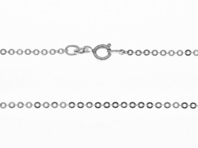 Silberkette rhodiniert mit Rundankerkette in der Größe 1,9 x 1,9 mm und einer Länge von 38 cm, Hersteller Juwelier Harnisch, Anker mittel, mit sicherem Verschluss.