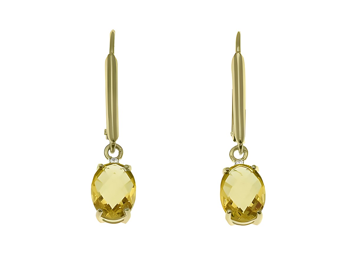 Ohrhänger Oval Tropfen aus Sterling Silber mit Gelbgold Vergoldung, Hersteller Juwelier Harnisch, ausgestattet mit einem eleganten Stein in ovaler Form, perfektes Schmuckstück für besondere Anlässe.
