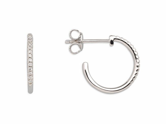 Xenox Sterling Silber Ohrringe XS3523 aus hochwertigem Material, klassische Creolenform mit funkelnden Details und eleganter Optik, ideal für jeden Anlass.