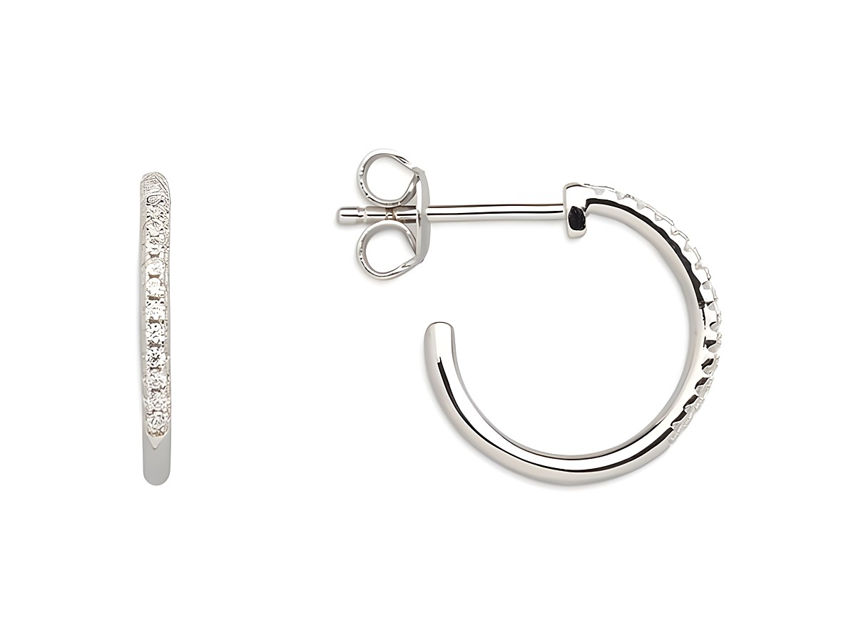 Xenox Sterling Silber Ohrringe XS3523 aus hochwertigem Material, klassische Creolenform mit funkelnden Details und eleganter Optik, ideal für jeden Anlass.