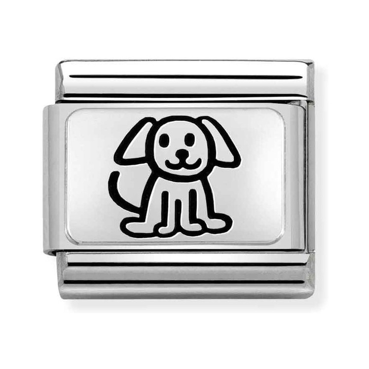 Nomination Composable Classic Charm Hund - Edelstahl, Sterling Silber oxidiert