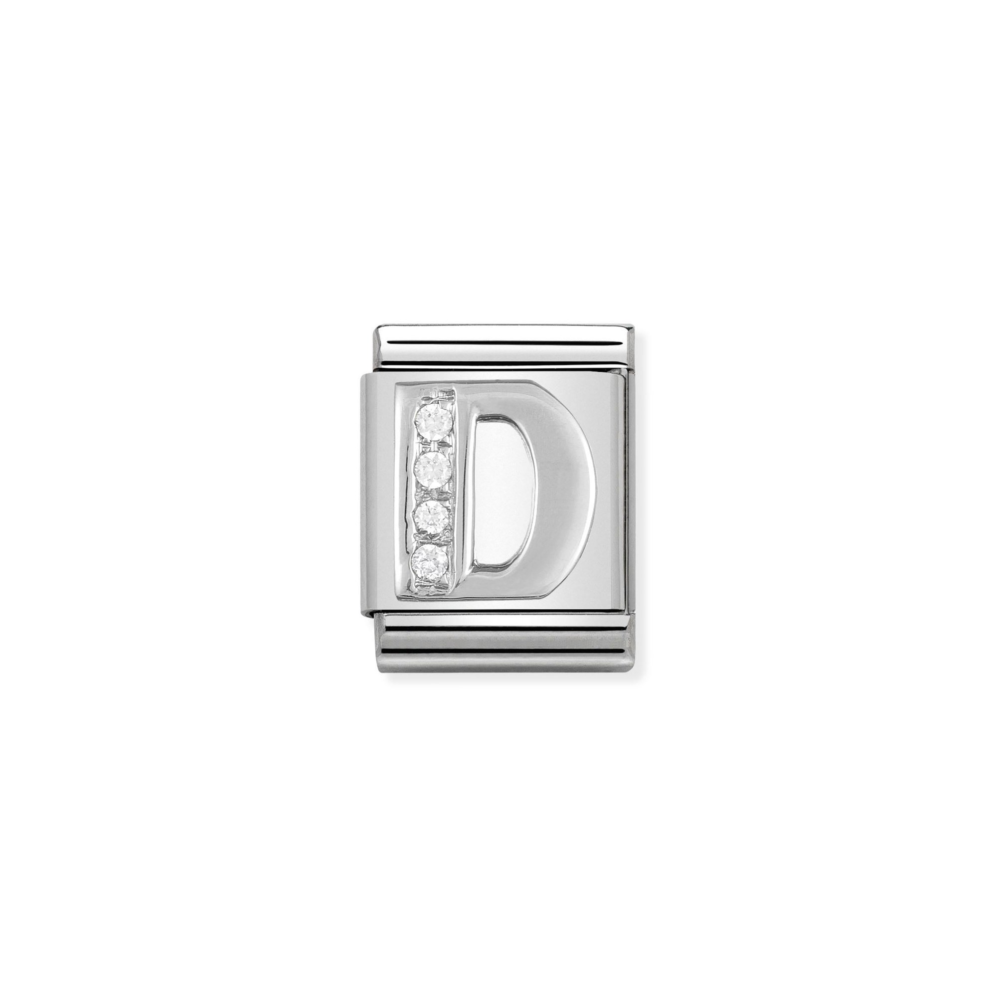Nomination Composable Big Charm Buchstabe D - Silber 925, Zirkonia