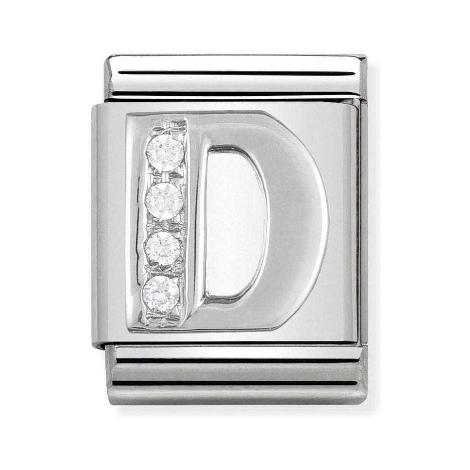 Nomination Composable Big Charm Buchstabe D - Silber 925, Zirkonia