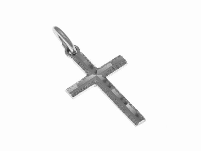 Anhänger Kreuz in Silber, diamantiert, vom Hersteller Juwelier Harnisch, mit Stein. Elegantes Design, ideal als Schmuckstück oder Geschenk.