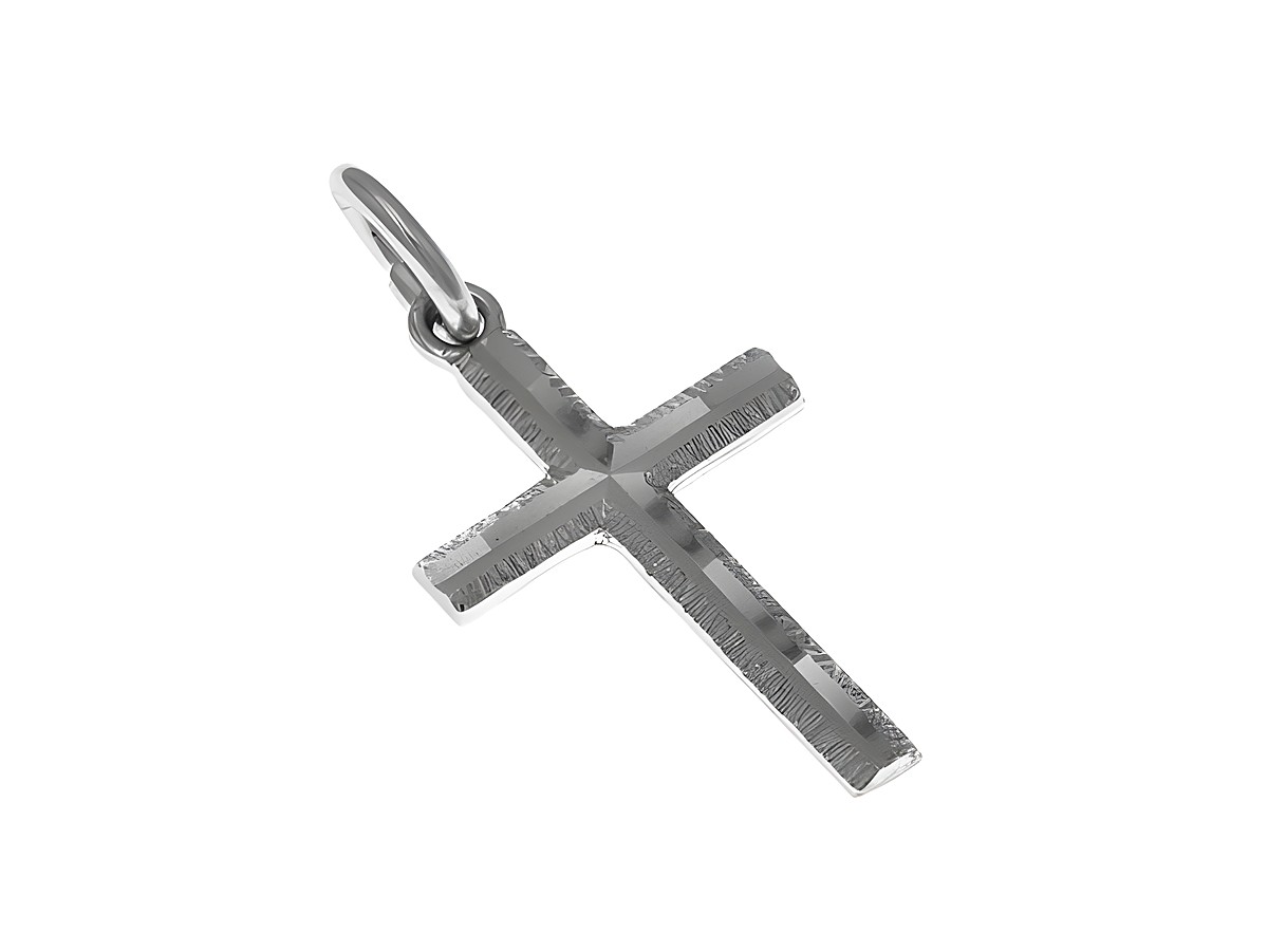 Anhänger Kreuz in Silber, diamantiert, vom Hersteller Juwelier Harnisch, mit Stein. Elegantes Design, ideal als Schmuckstück oder Geschenk.