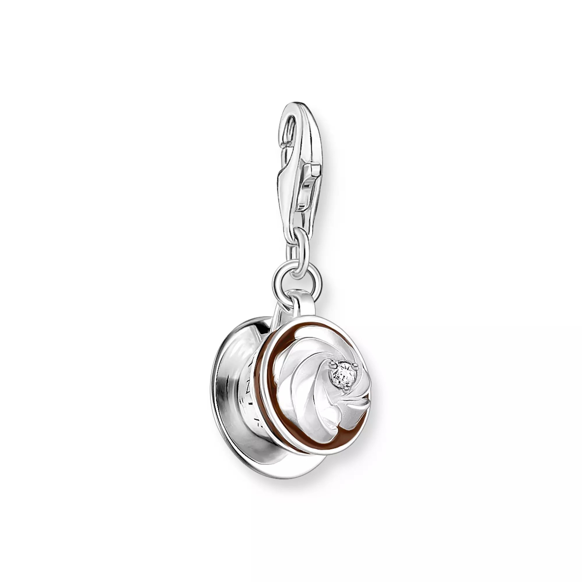 Thomas Sabo Charm-Anhänger - Wiener Melange - Silber gesch. & Emaille & Zirkonia - braun