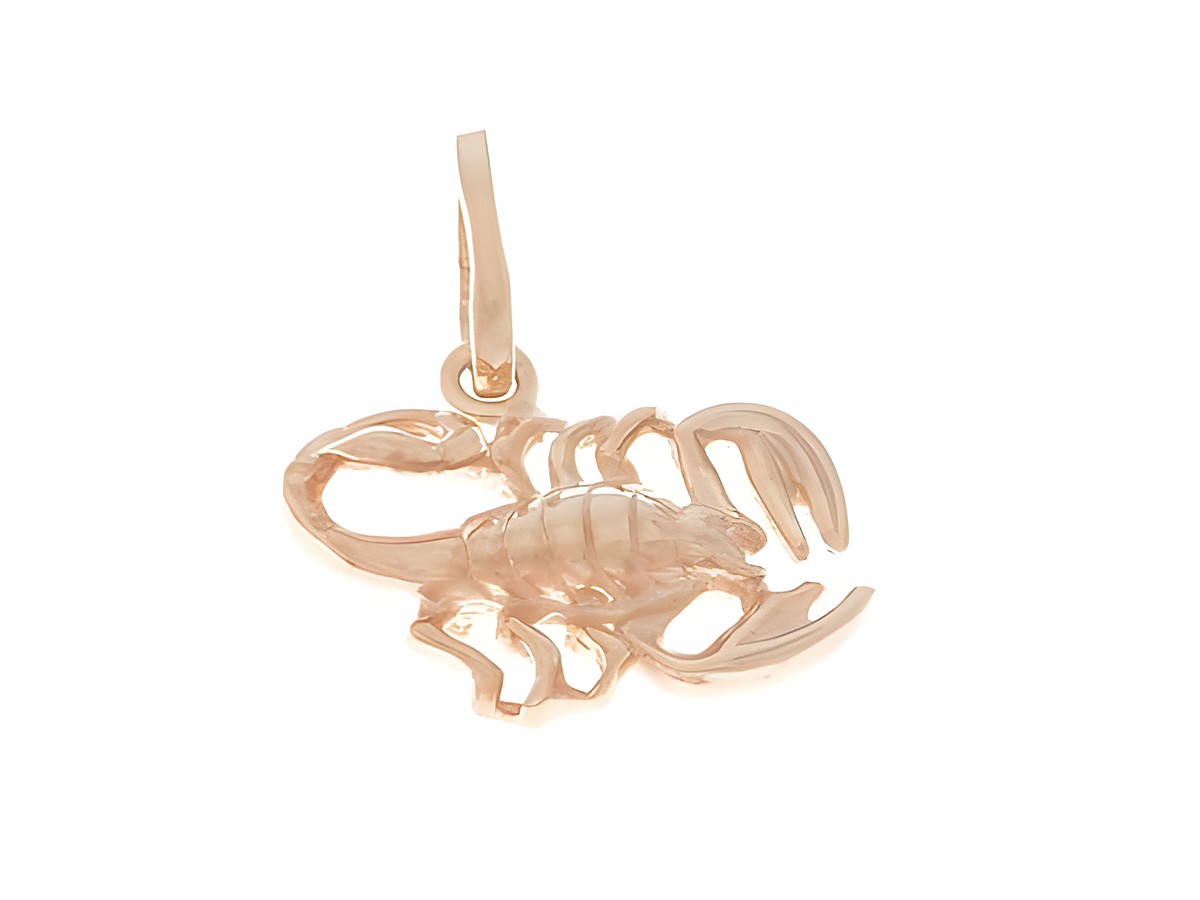 Skorpion Sternzeichen aus 925 Sterling Silber rosé vergoldet und poliert, zeitloses Design, ideal für Anhänger oder Schmuckliebhaber, hergestellt von Juwelier Harnisch.