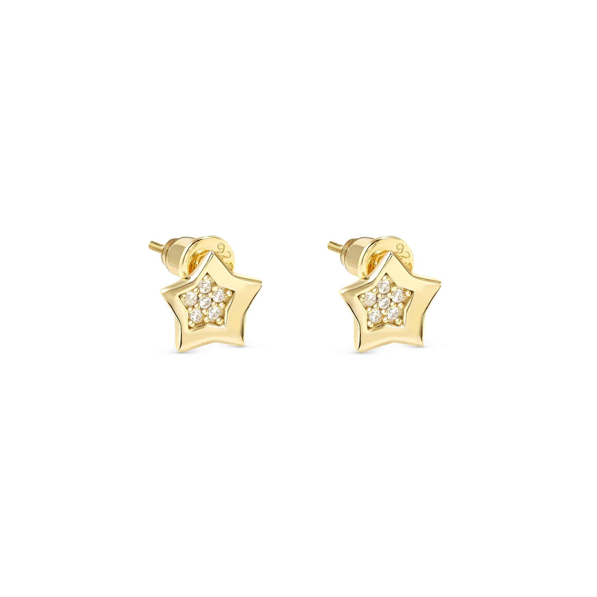 Nomination Petit Sparkle - Sterling Silber Ohrstecker - Stern - vergoldet - Zirkonia