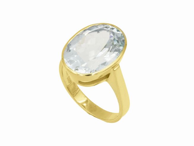 Gelbgold Ring in königlichem Design, aus 585er Gelbgold mit einem großen Aquamarin, Größe 56, Hersteller Juwelier Harnisch, elegant und zeitlos.