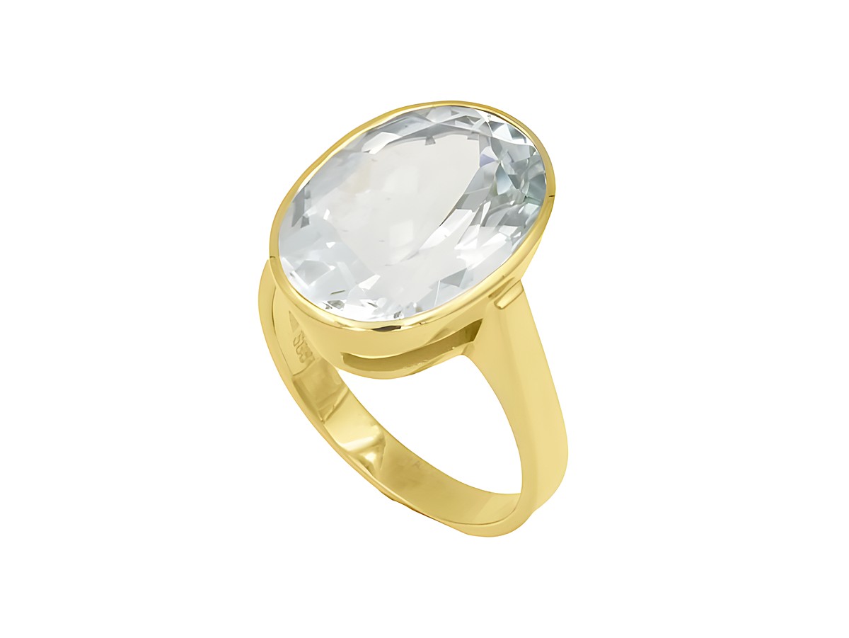 Gelbgold Ring in königlichem Design, aus 585er Gelbgold mit einem großen Aquamarin, Größe 56, Hersteller Juwelier Harnisch, elegant und zeitlos.