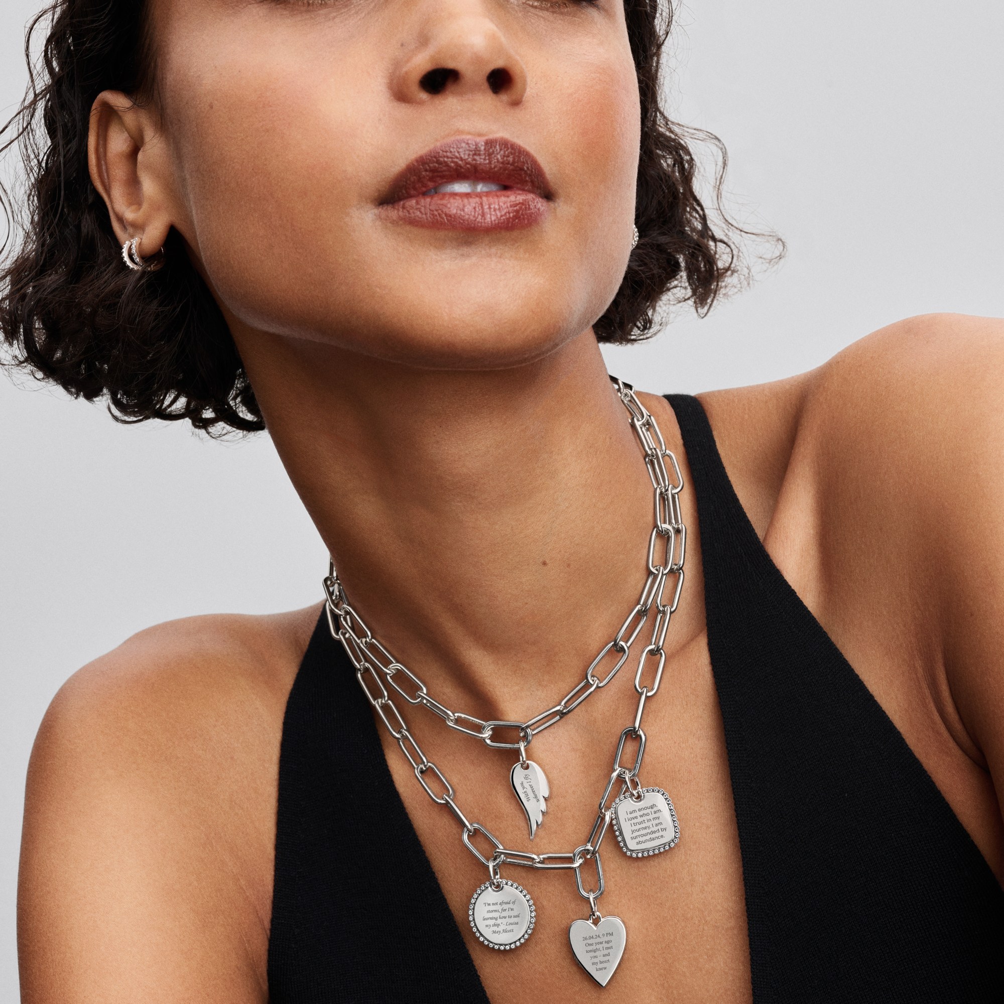 Pandora runder Anhänger - Sterling Silber - Zirkonia – Ansicht 4