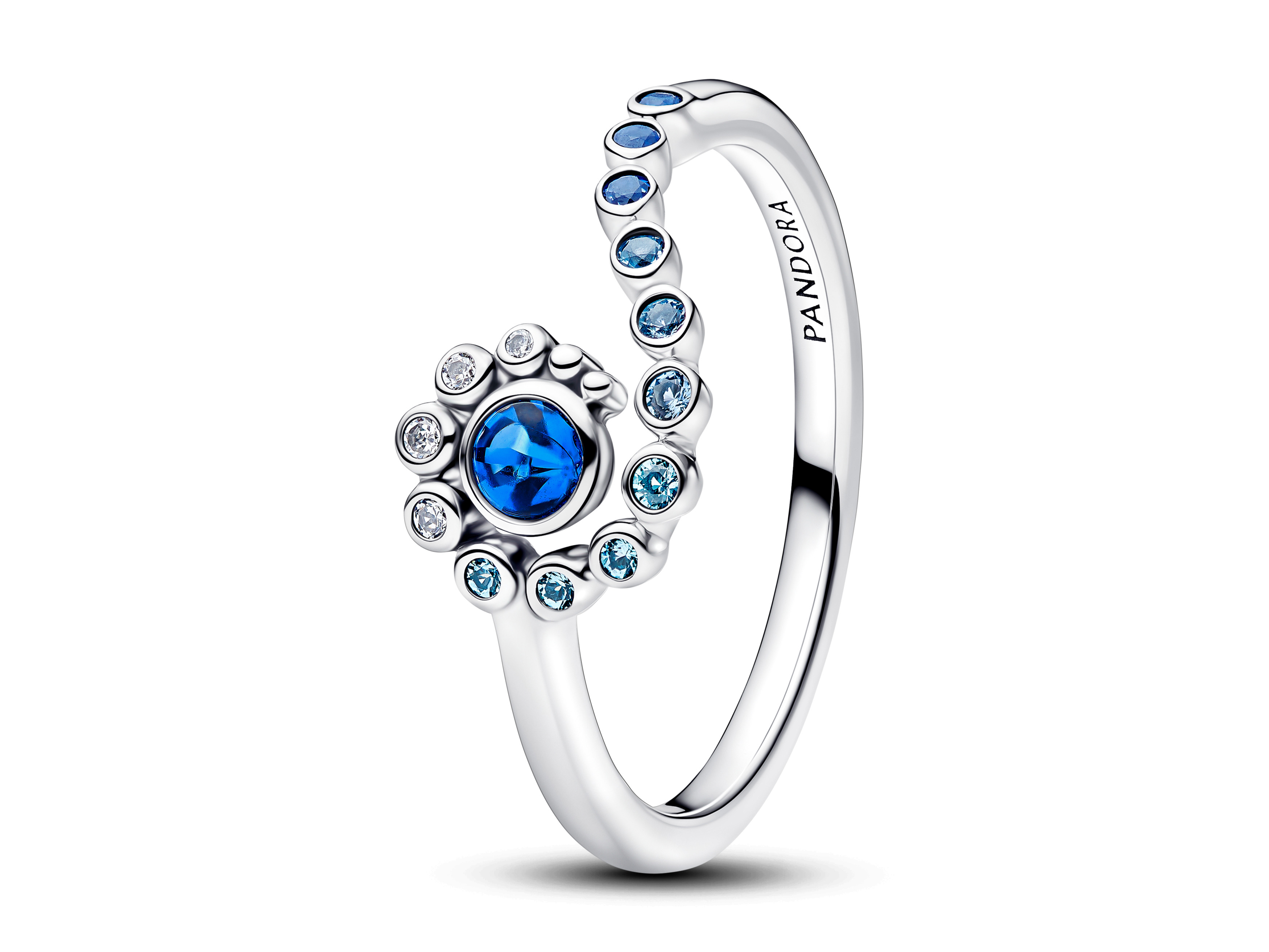 Pandora 194641C01-60 - Disney Vaiana Ozeanwellen-Ring Steinmix - Blau - Gr. 60