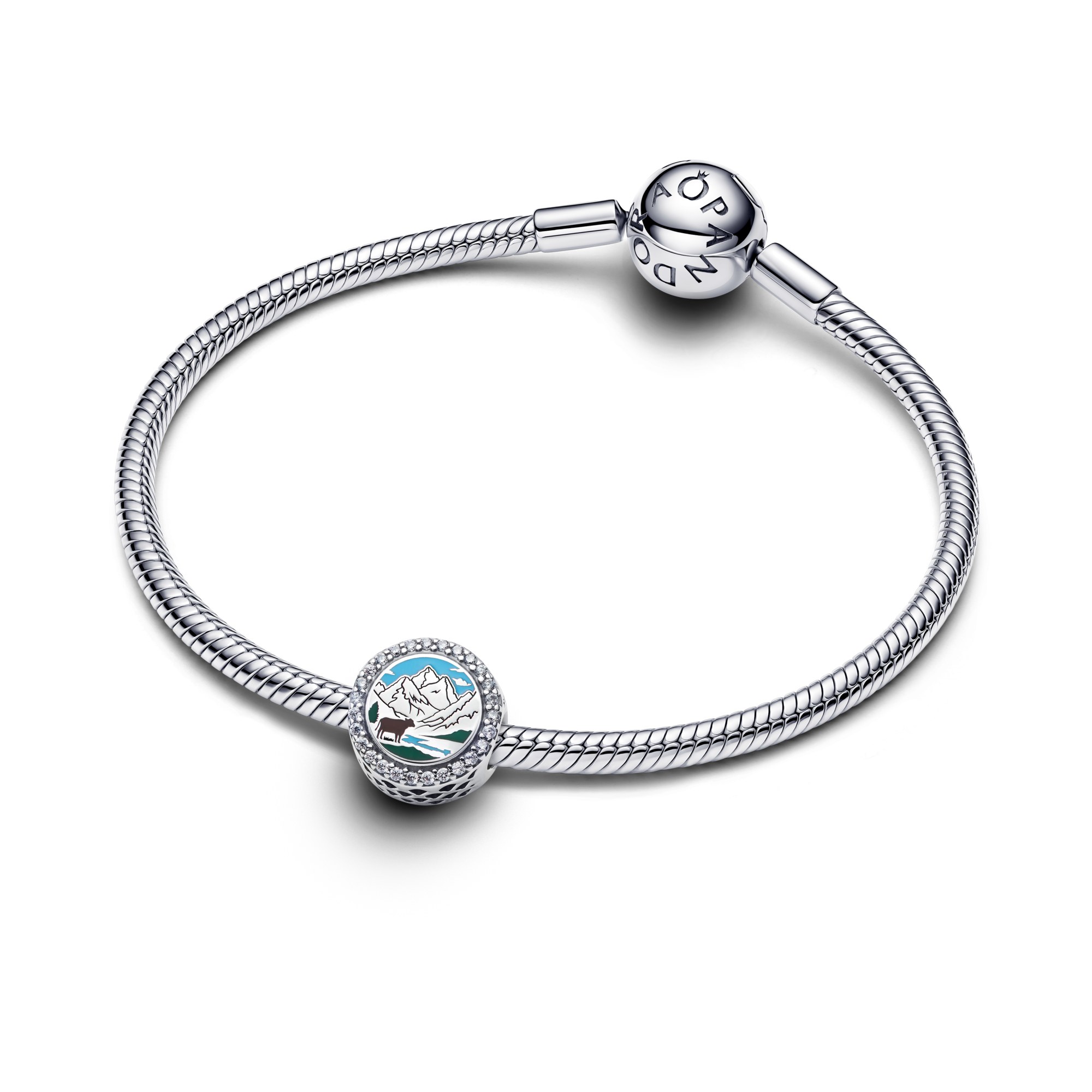Pandora Charm Pavé - Berge Berglandschaft - Sterling Silber - Zirkonia – Ansicht 2