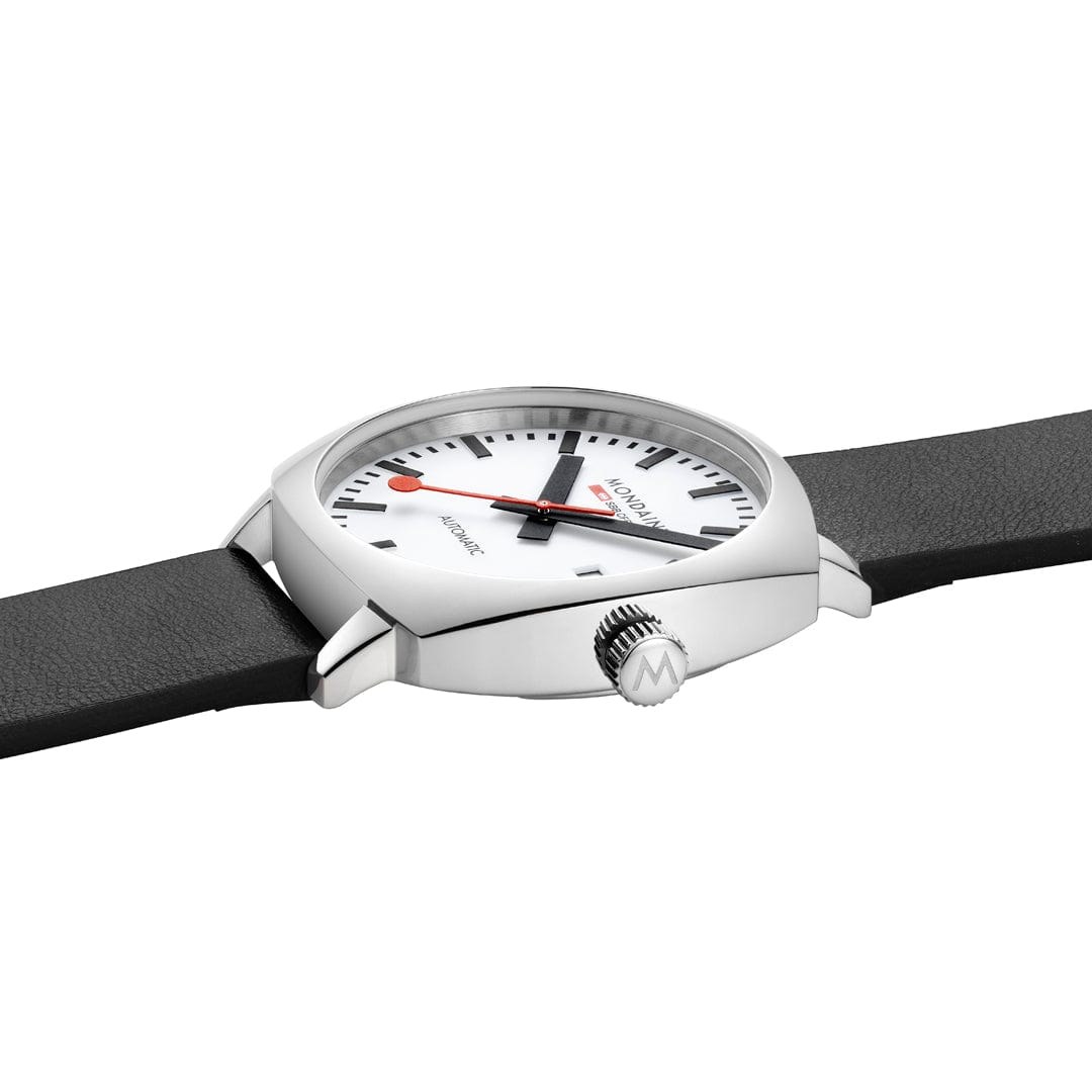 Mondaine Uhr - Cushion - Schwarzes Band - 39 mm – Ansicht 5