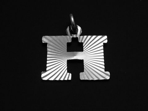 35190-0 Sterling Silber Buchstaben Initialen Diamantschliff in Form des Buchstabens H, hergestellt von Juwelier Harnisch, elegant und modern gestaltet für persönlichen Schmuck.