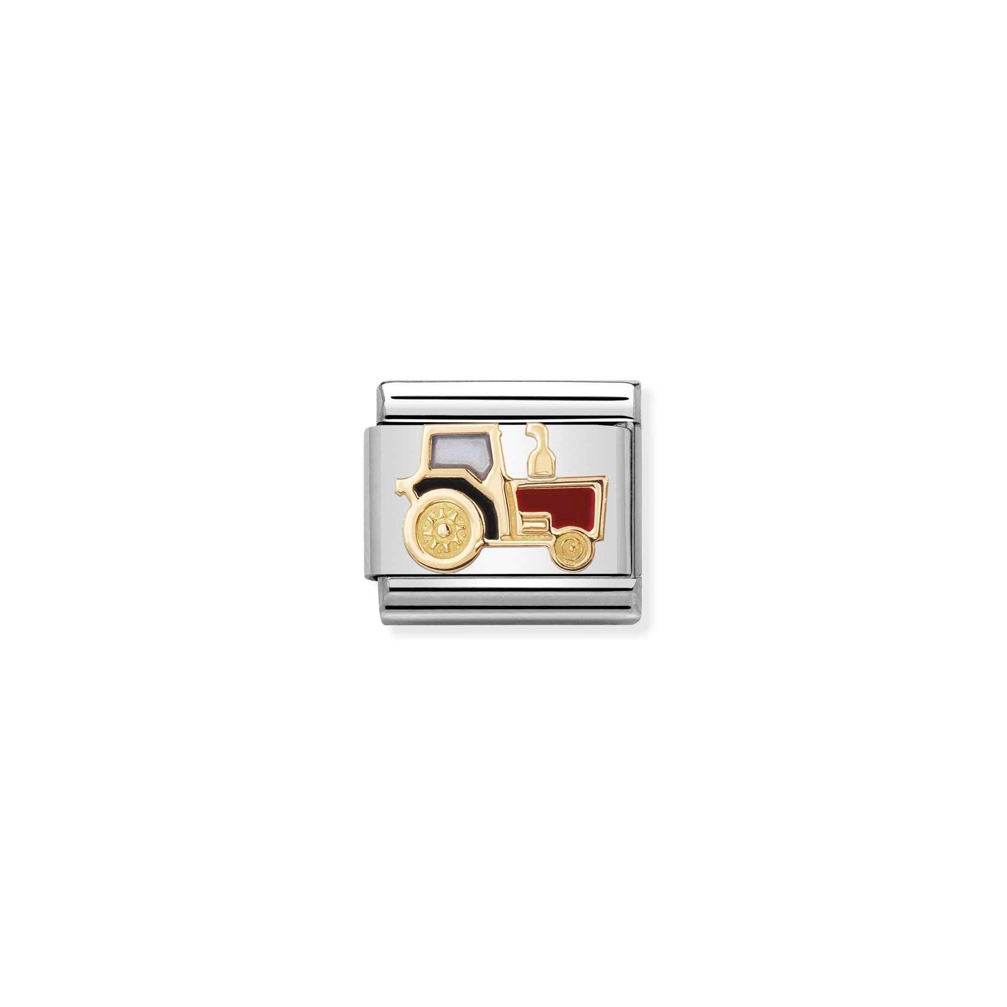 Nomination Composable Classic Charm Traktor - Edelstahl, Gelbgold, Emaille