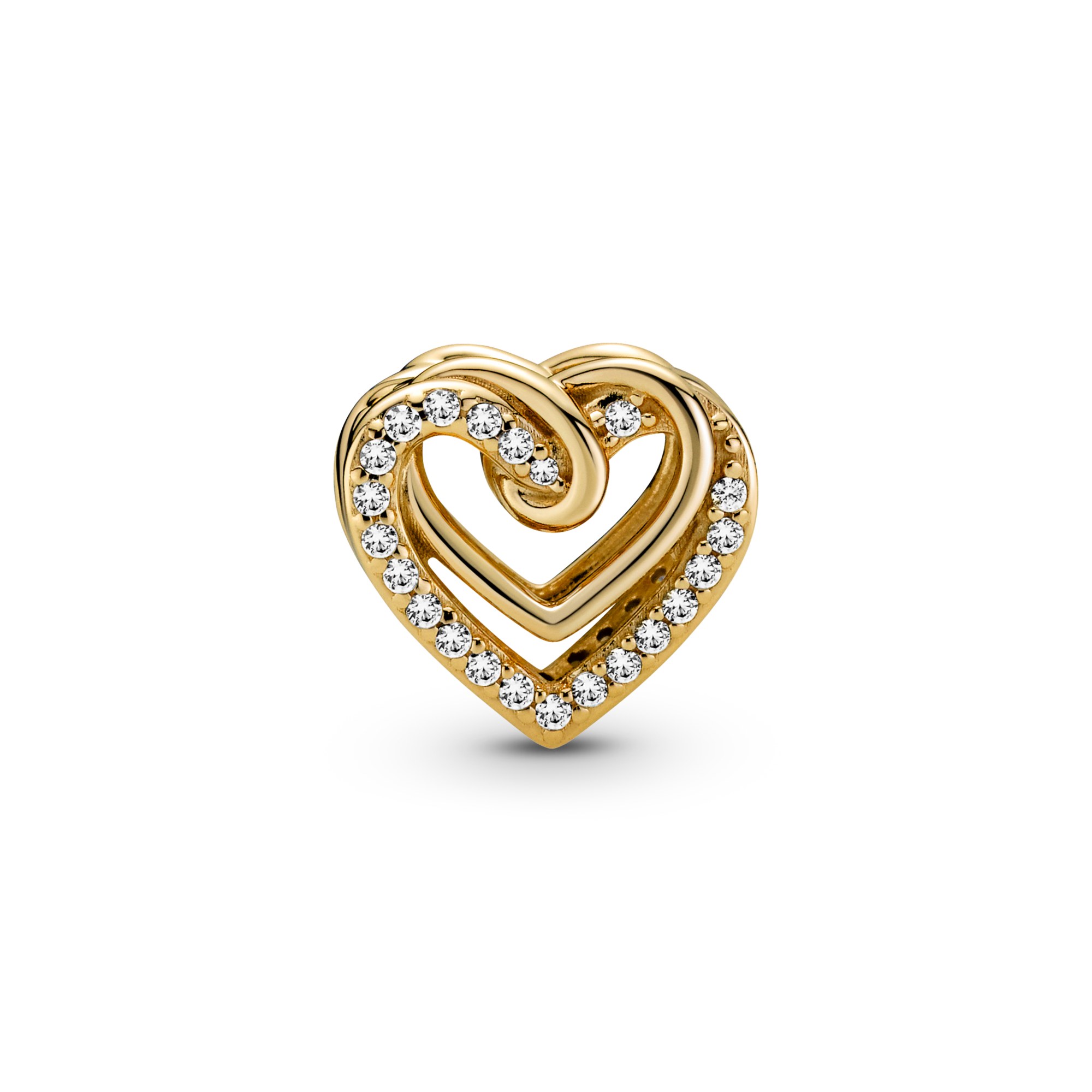 Pandora Sparkling Herz Charm - Gelbgold vergoldet - Zirkonia – Ansicht 3