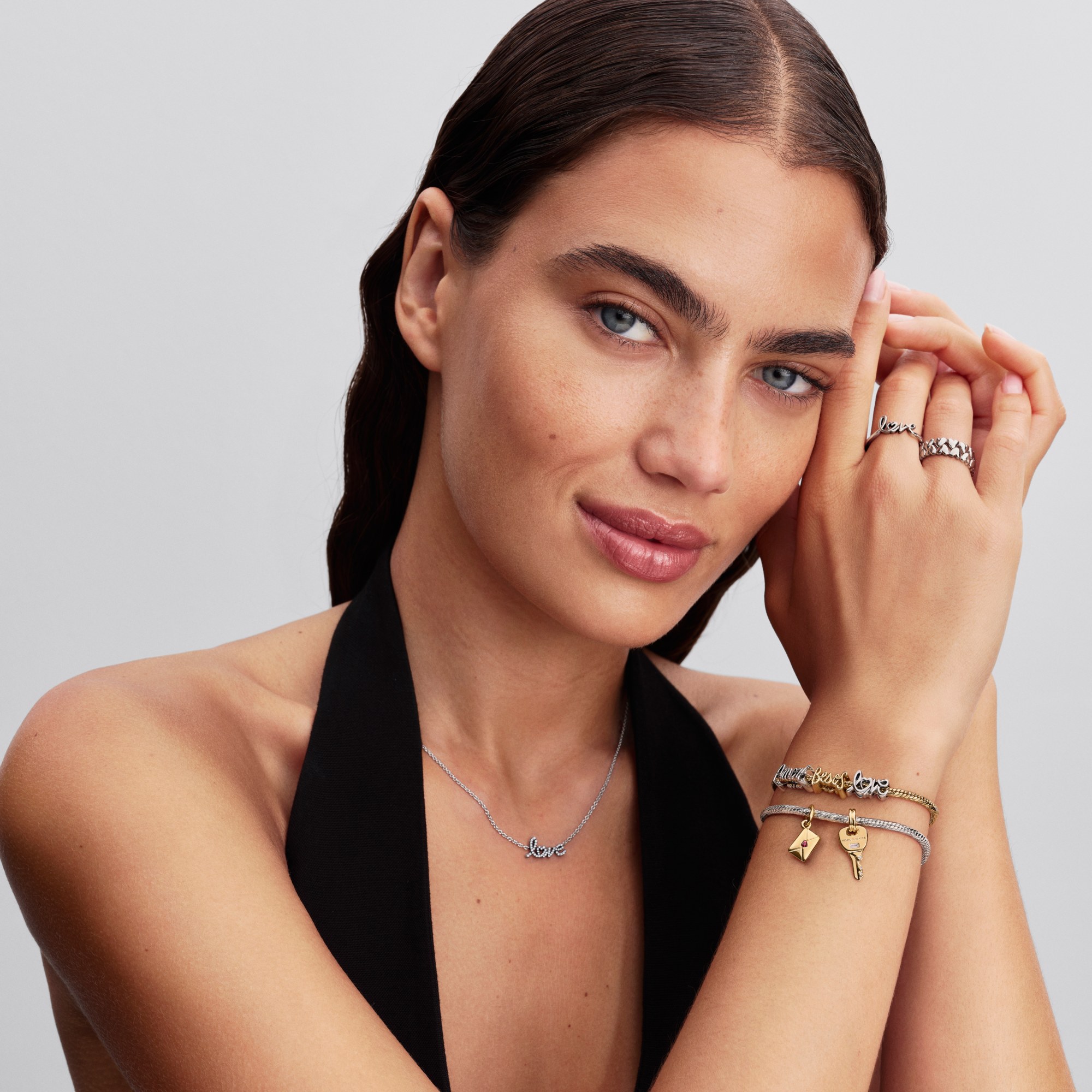 Pandora Besos Schrift - Charm - Gelbgold Vergoldung – Ansicht 4
