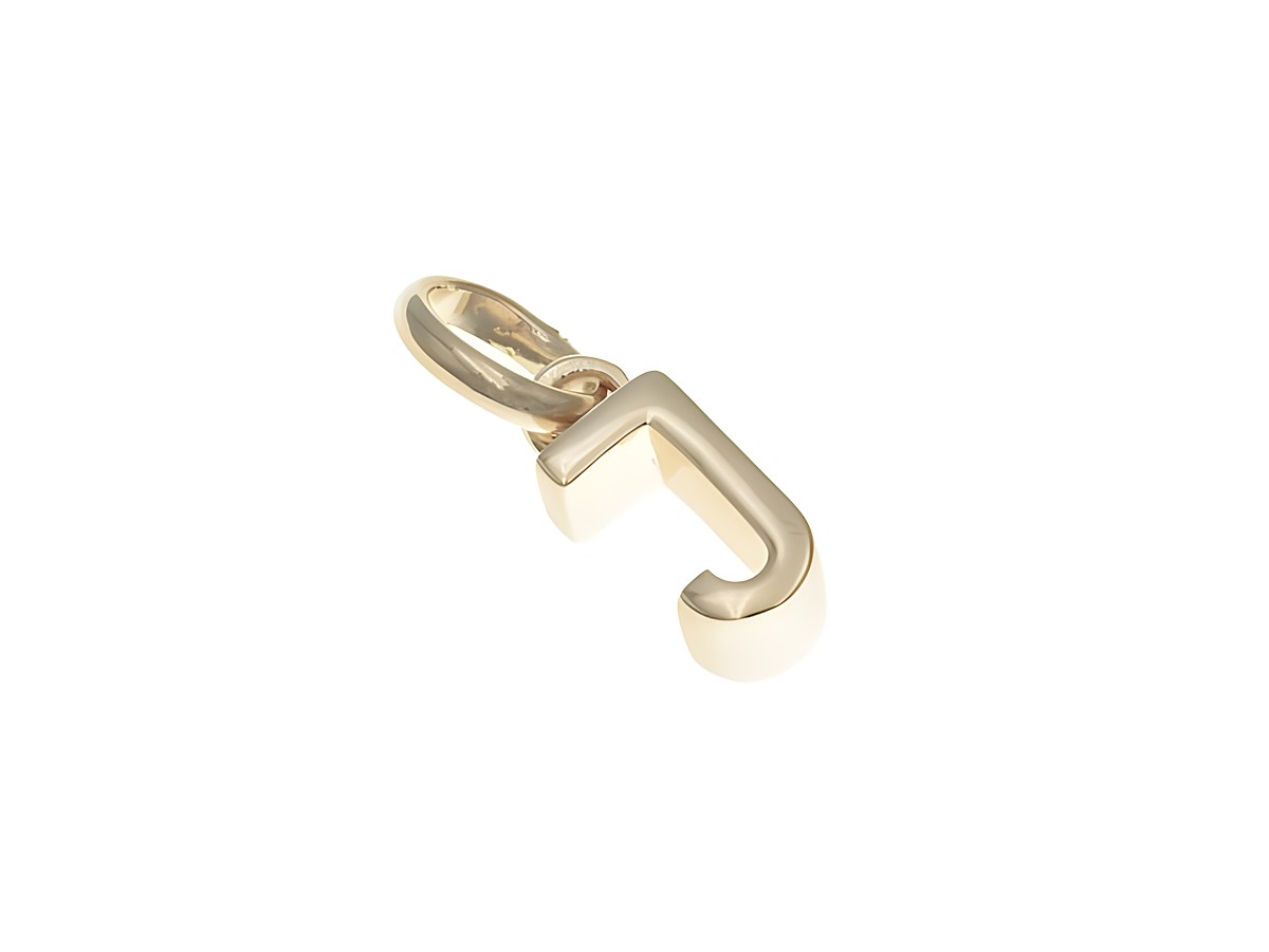 Anhänger aus poliertem Sterling Silber im Buchstaben J, vergoldet in Roségold, hergestellt von Juwelier Harnisch, ideal für persönlichen Schmuck.