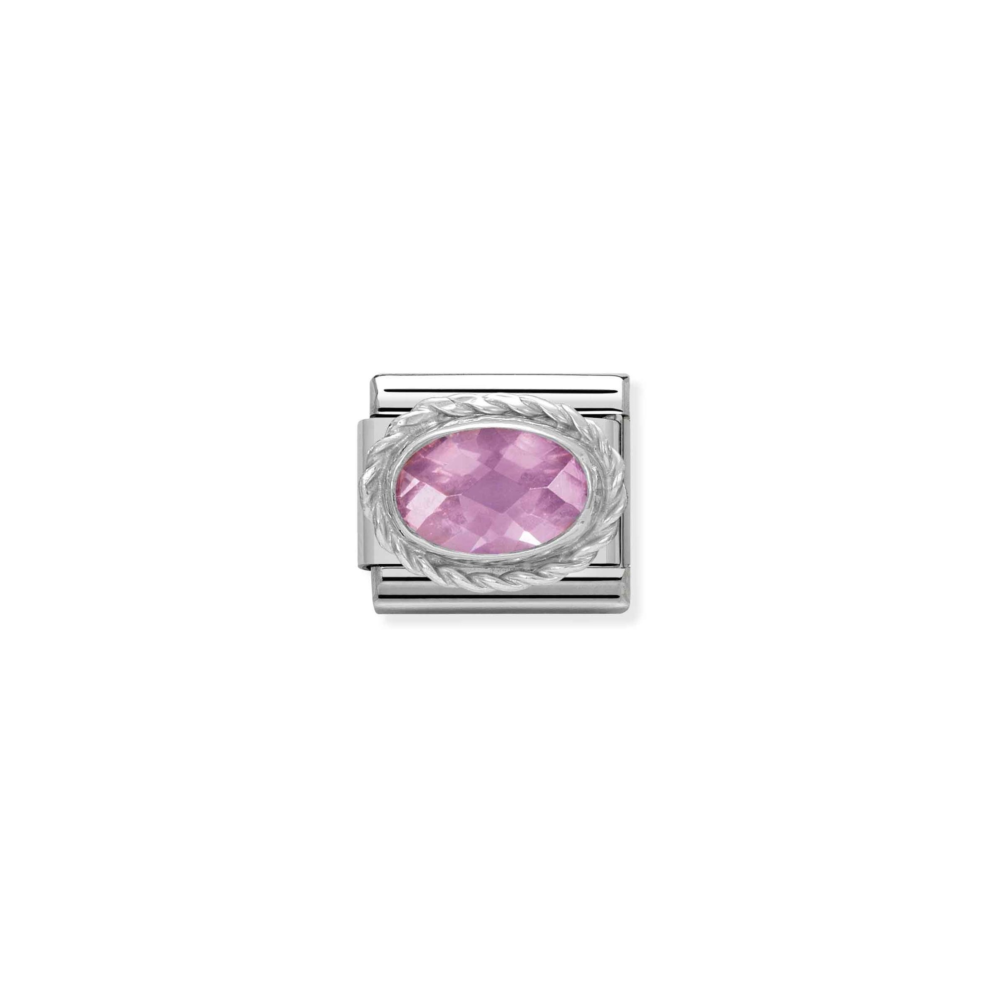 Nomination Composable Classic Charm Kordel Zirkonia rosa - Edelstahl, Sterling Silber