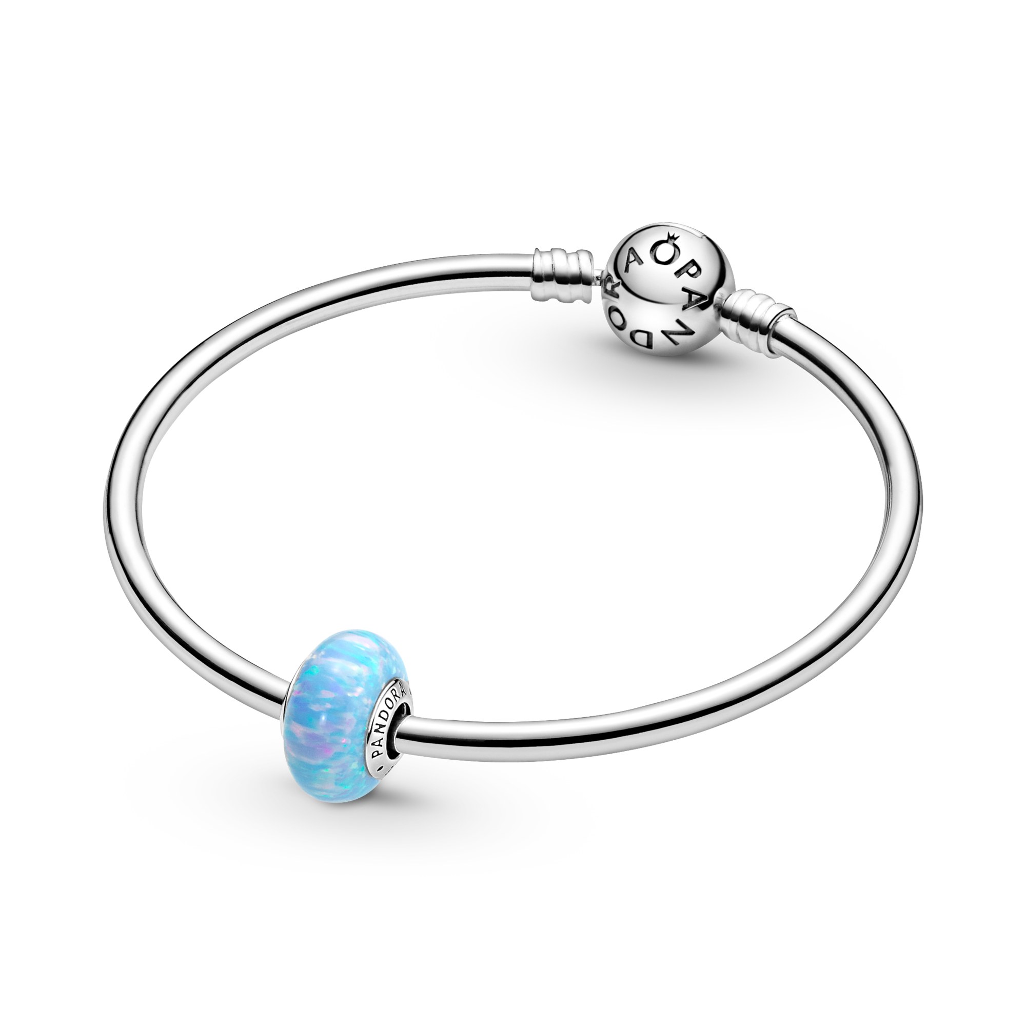 Pandora Schillernd Ozeanblaues Charm - Sterling Silber synth. Opal Blau – Ansicht 5