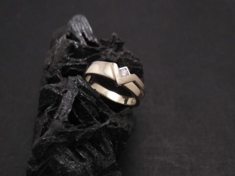 Gold Ring - modern - Gold 333 - Zirkonia - Gr. 47
