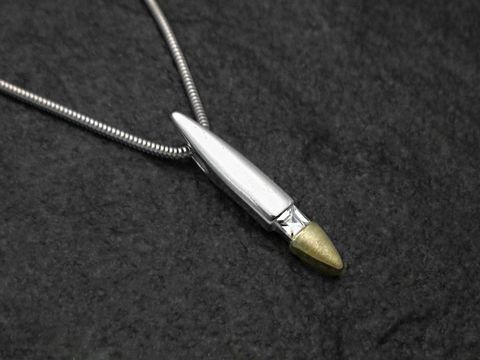 Anhänger inklusive Kette aus Sterling Silber in bicolor mit Zirkonia, modernes Design und elegante Ausstrahlung, Hersteller Juwelier Harnisch, ideal als Schmuckstück für besondere Anlässe.