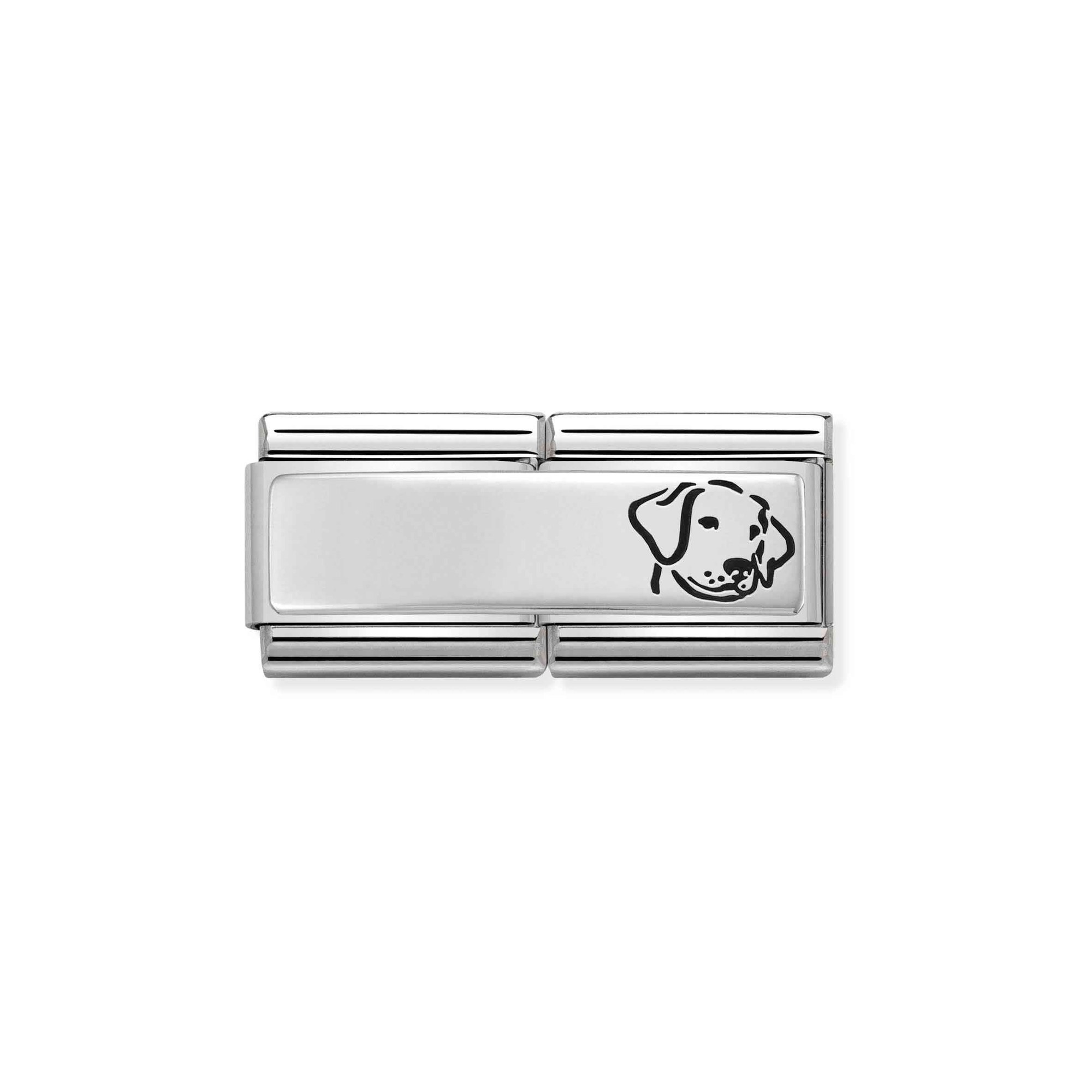Nomination Composable Classic Double Charm Hund - Edelstahl, Sterling Silber, Emaille