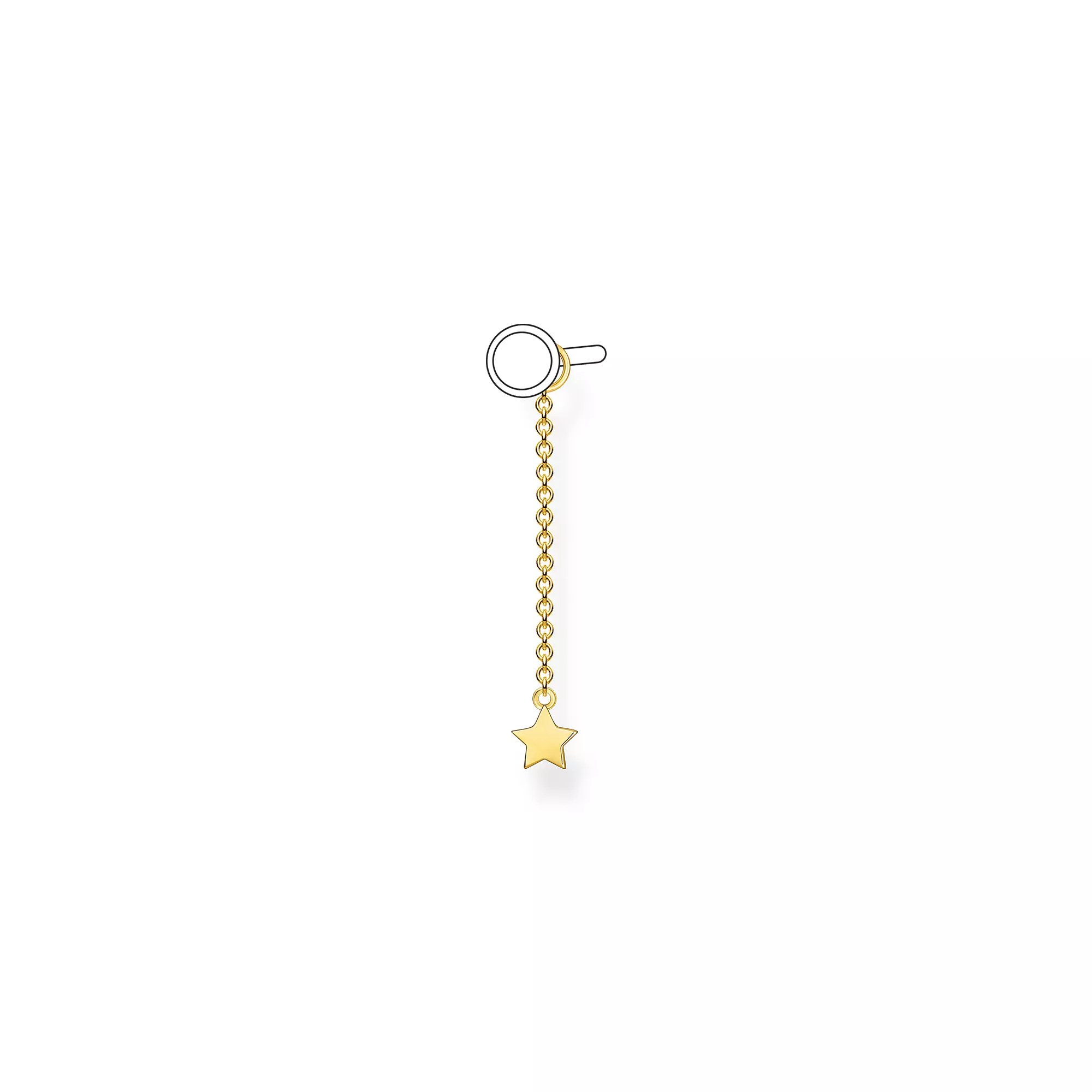 Thomas Sabo Charming Collection - Stern - 1 Stück Ohrring Einhänger für Charming - Silber - Gelbgold - Gelb – Ansicht 2