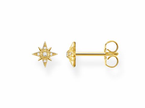 Sterne Ohrstecker aus Silber und Gelbgold von Thomas Sabo, verziert mit klaren Zirkonia, elegantes und funkelndes Design. Ideal für jeden Anlass und zeitlos im Stil.