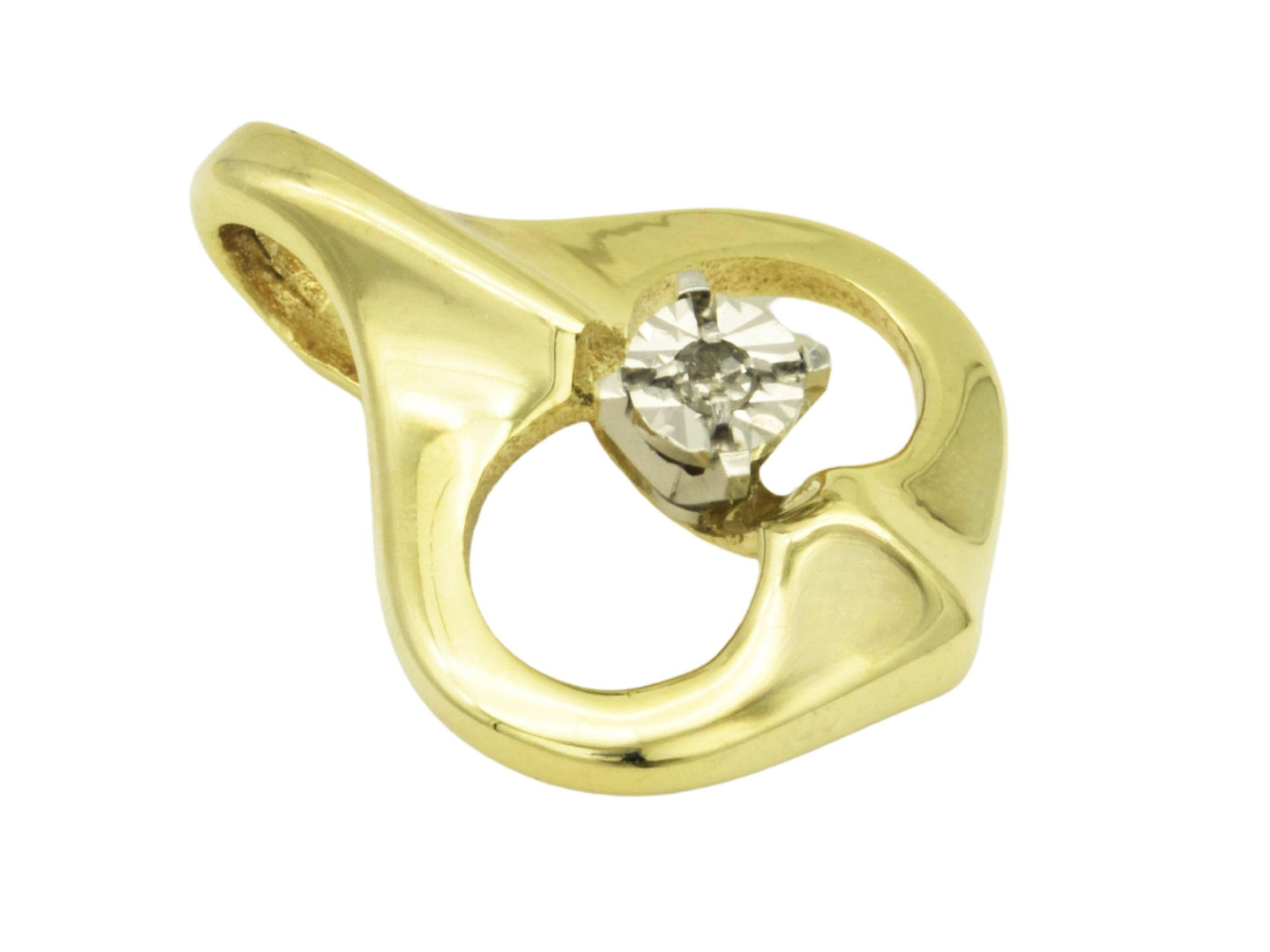 Anhänger Gold Diamant - Gelbgold poliert - Diamant 0,010 ct. Weiß